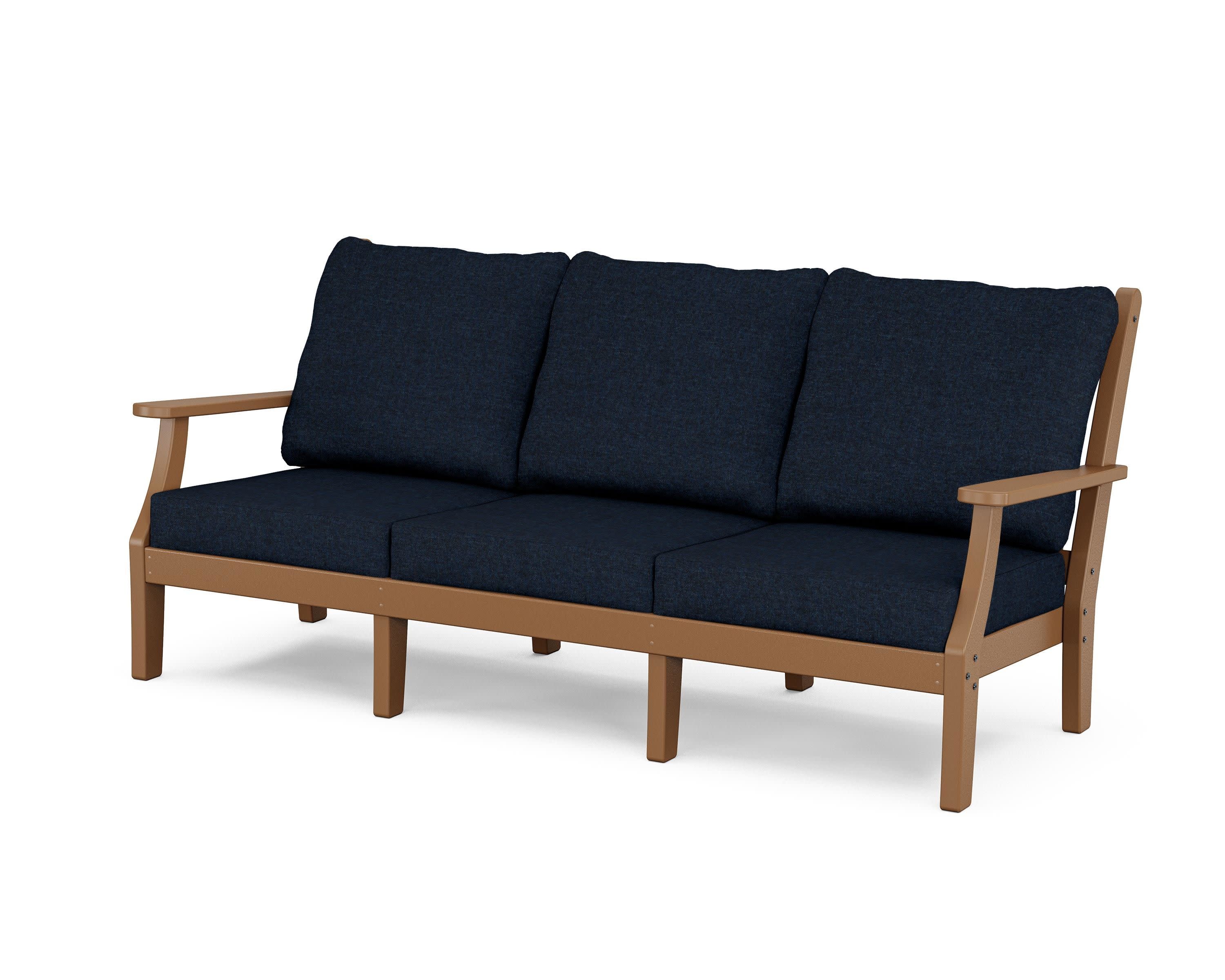 Wovendale Deep Seating Sofa in Teak / Marine Indigo