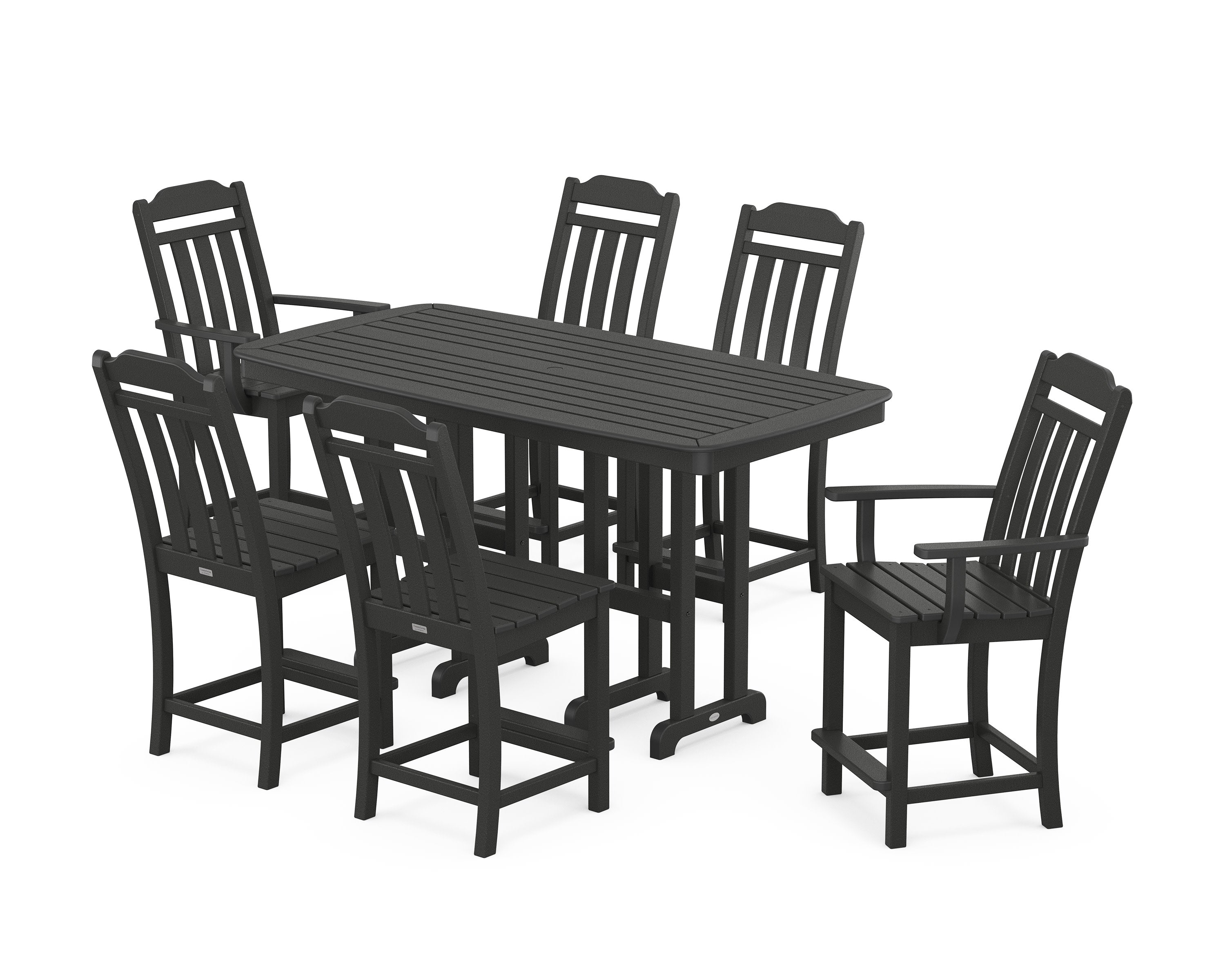 Cottage 7-Piece Counter Set in Black