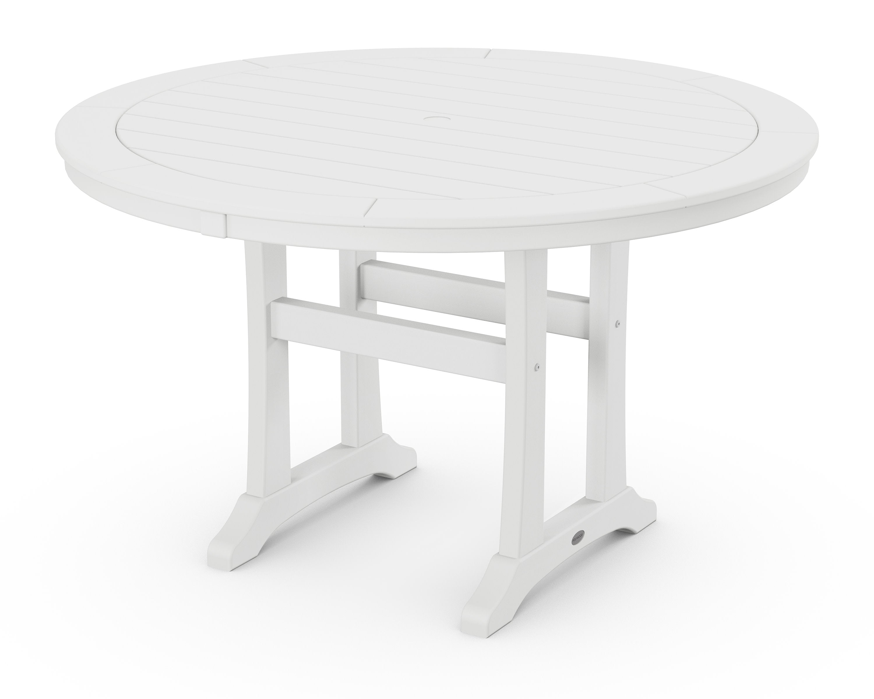 Nautical Trestle 48" Round Dining Table in White