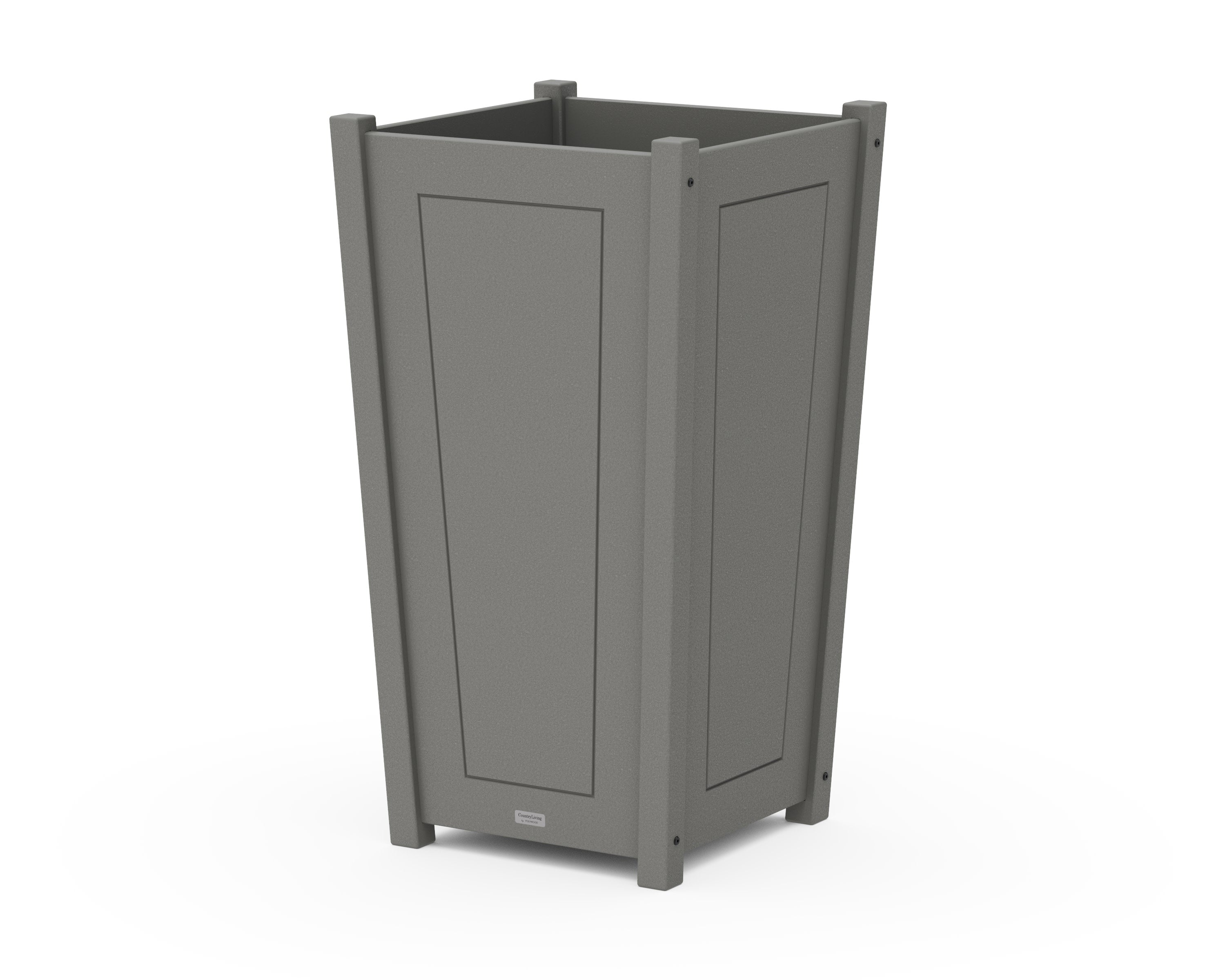 Country Living Large Tapered Square Tall Planter Box in Slate Grey