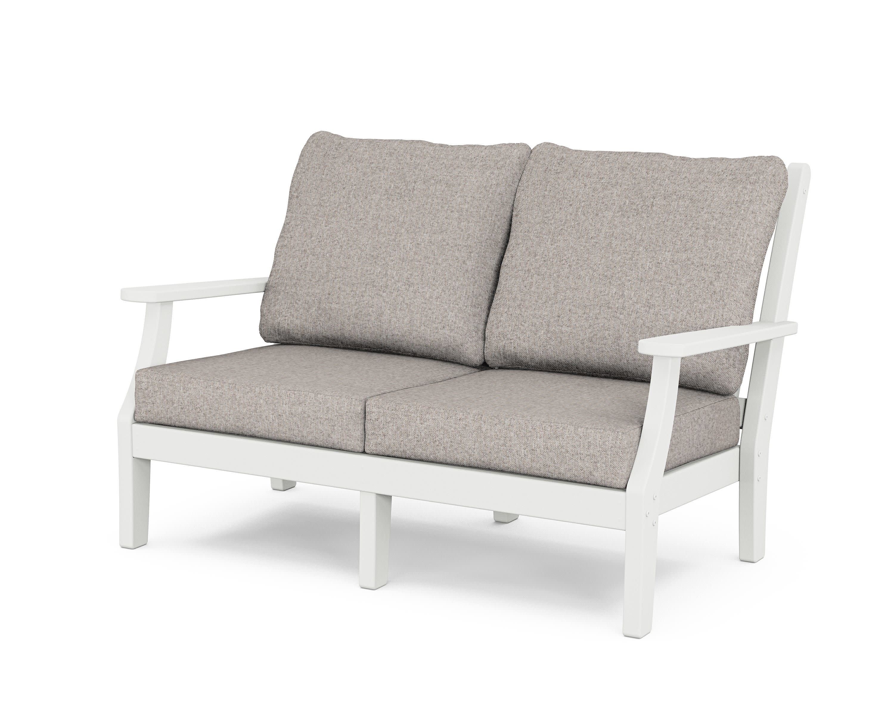 Wovendale Deep Seating Loveseat in White / Weathered Tweed
