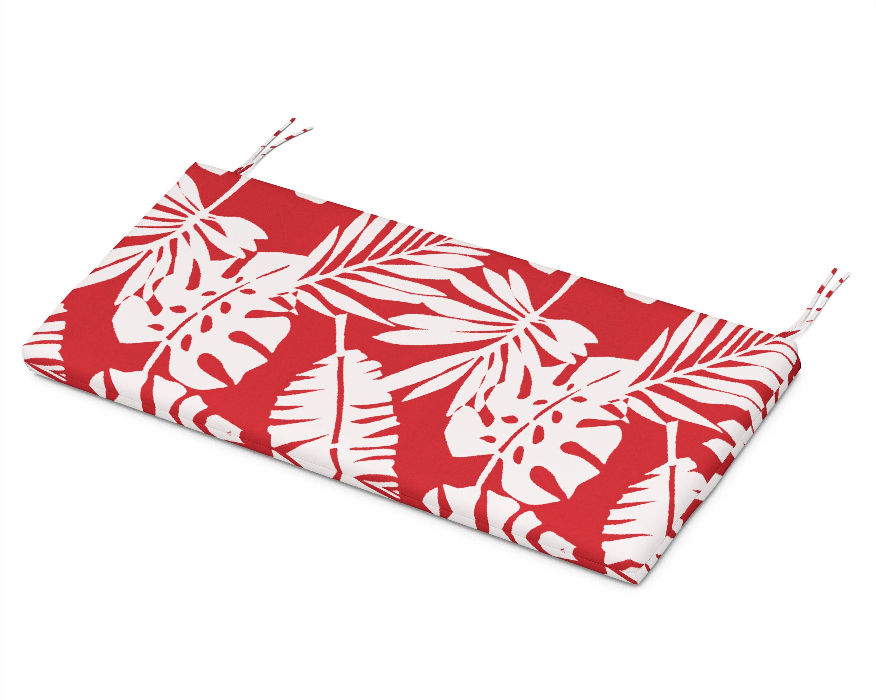 Bench Seat Cushion - 18.5"D x 43.5"W x 2.5"H in Leaf Crimson