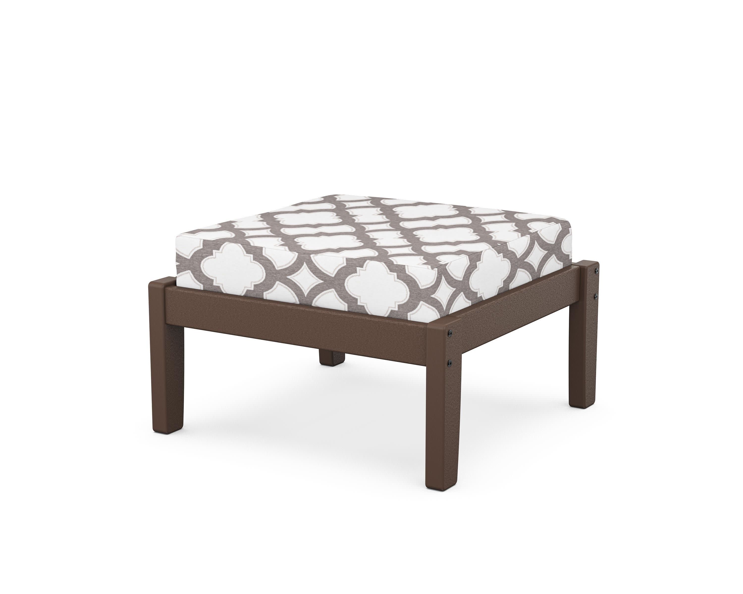 Deep Seating Ottoman in Mahogany / Trellis Grey Mist