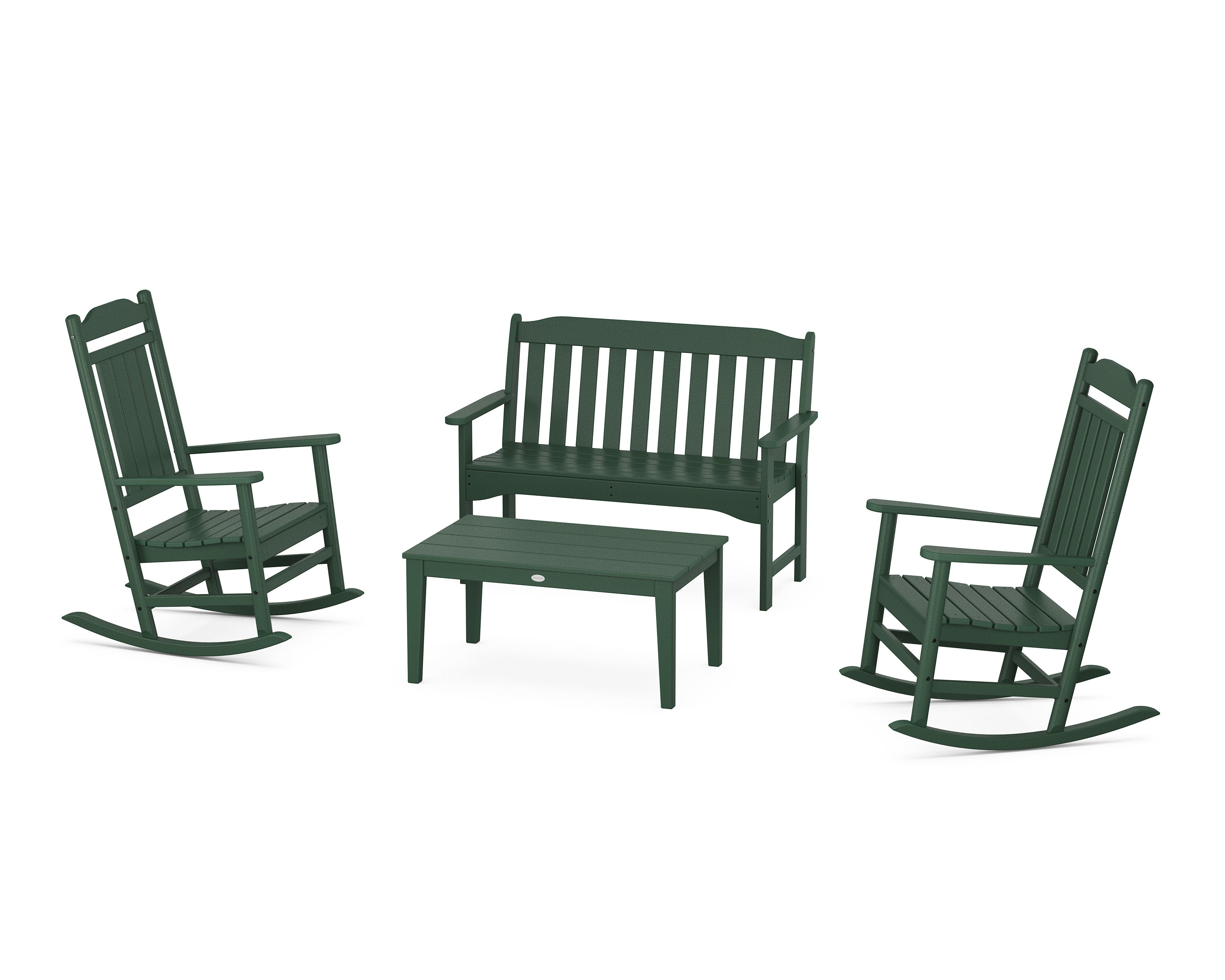 Cottage Legacy Rocking Chair 4-Piece Porch Set in Green