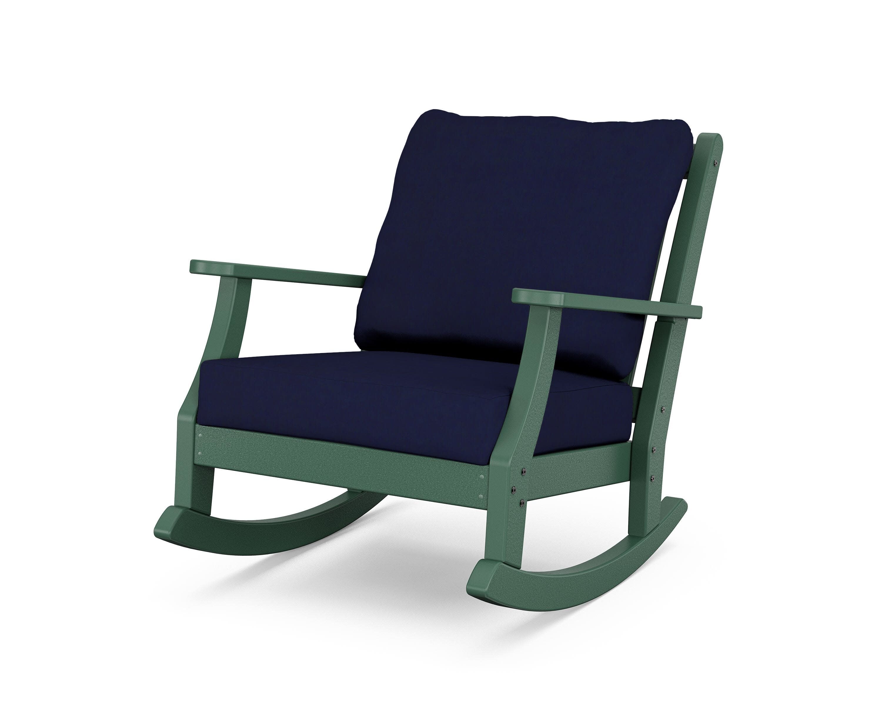 Wovendale Deep Seating Rocking Chair in Green / Navy