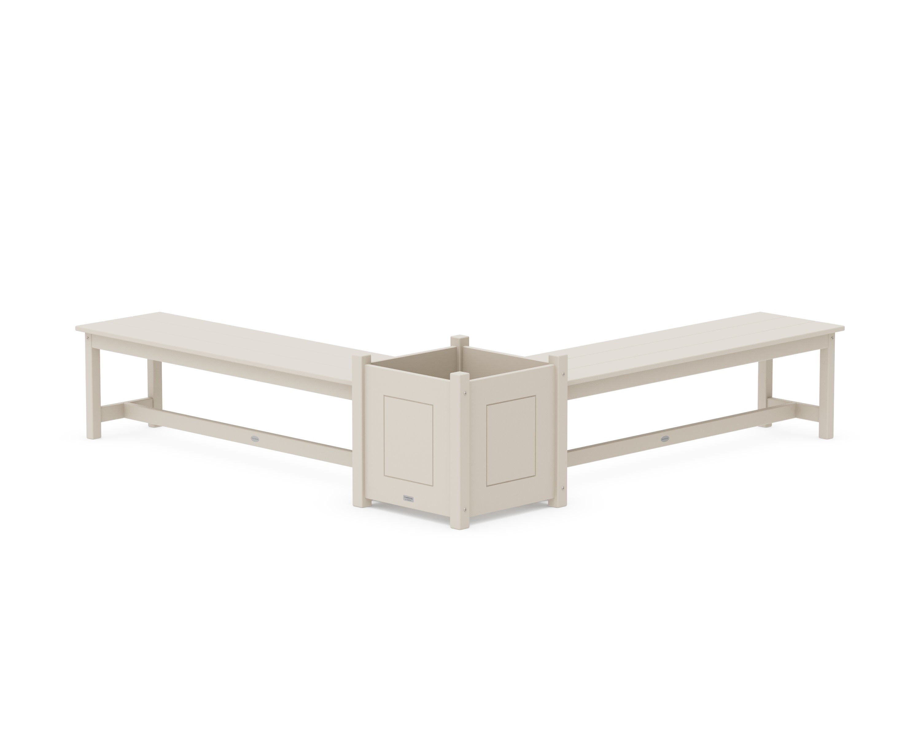 60" Country Living L- Shaped Planter Bench Set- Large in Sand