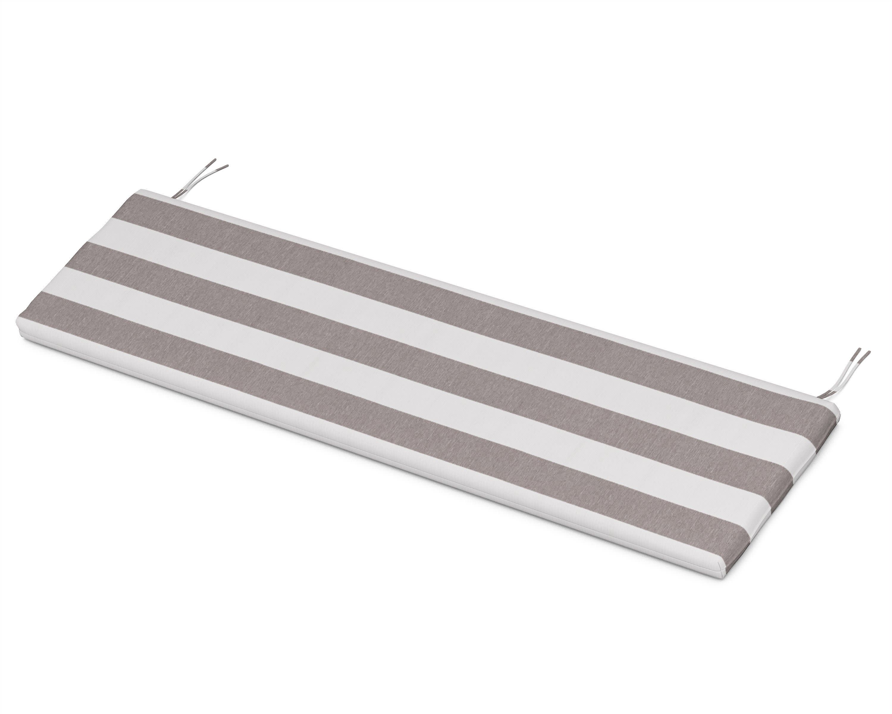 Bench Seat Cushion - 18.5"D x 55.5"W x 2.5"H in Cabana Stripe Grey Mist