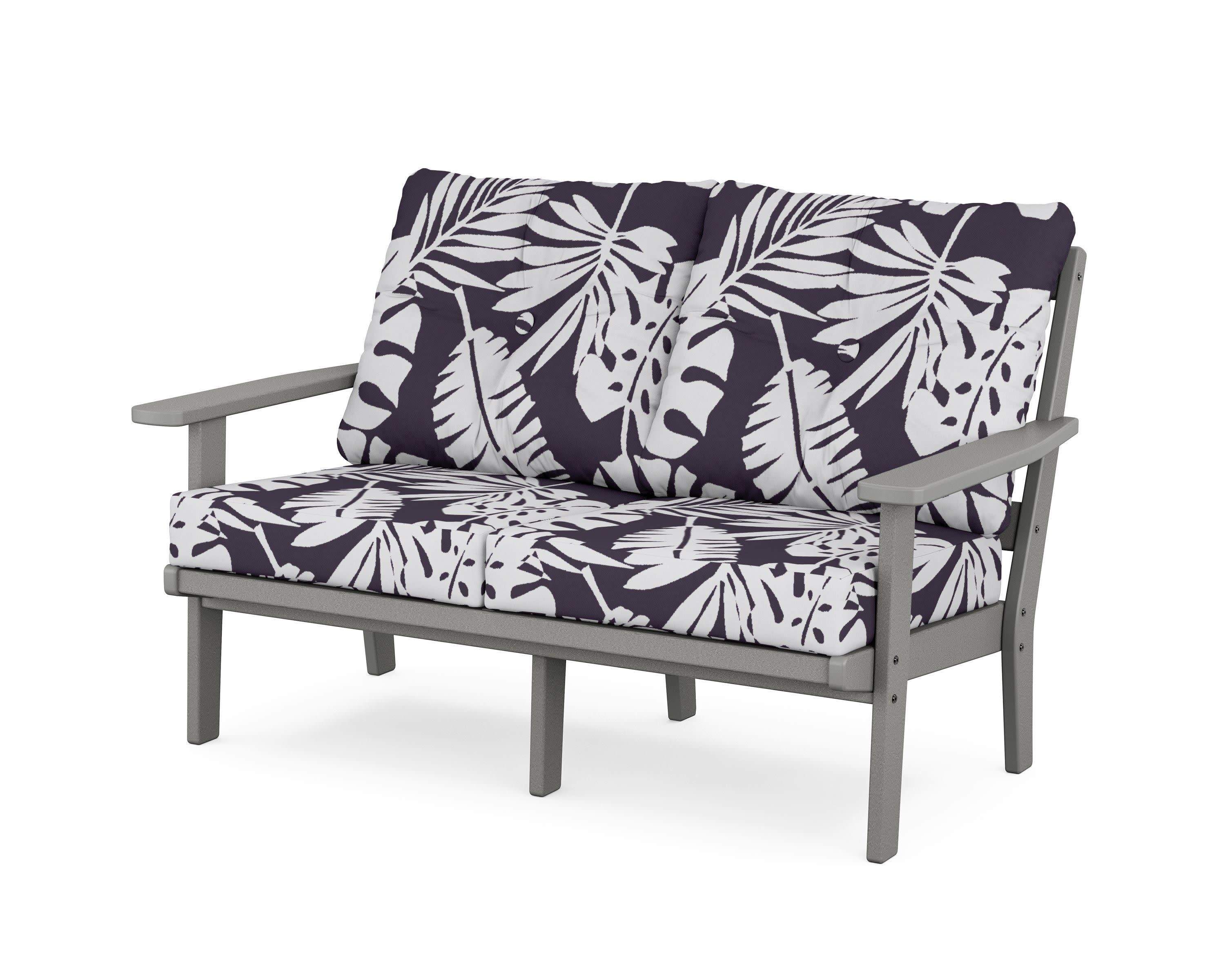 Prairie Deep SeatingLoveseat in Slate Grey / Leaf Navy