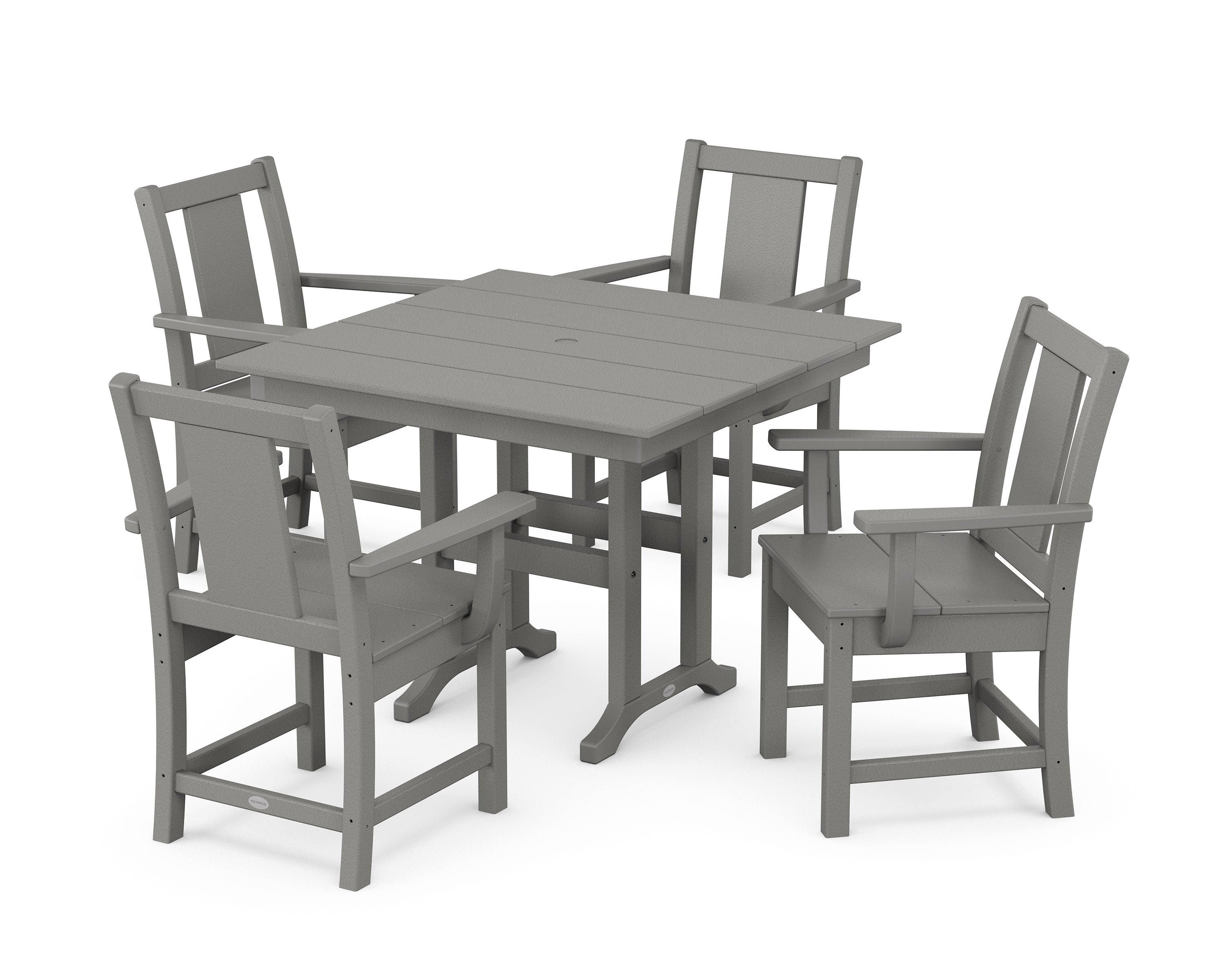 Prairie 5-Piece Farmhouse Dining Set in Slate Grey