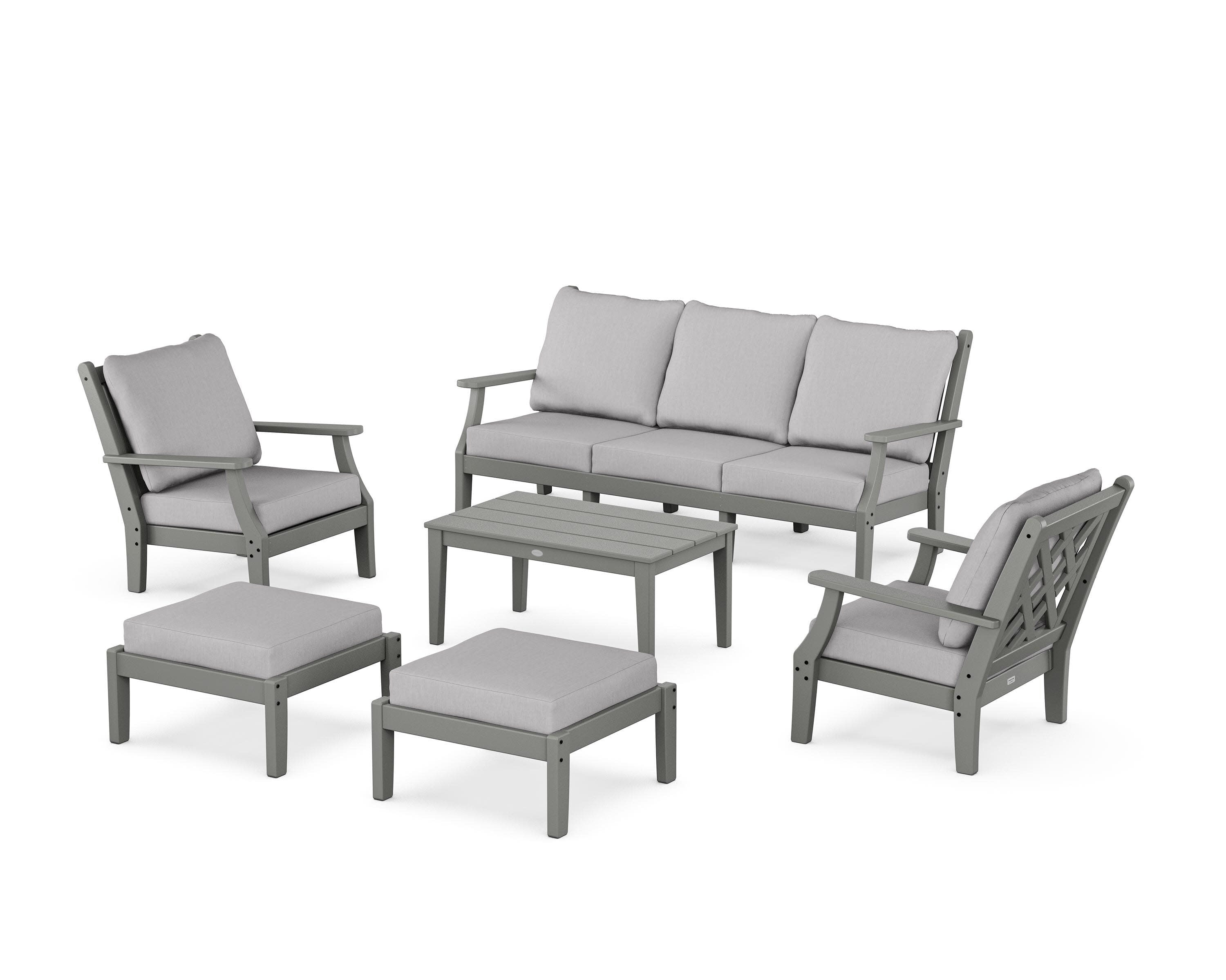 Wovendale 6-Piece Lounge Sofa Set in Slate Grey / Granite