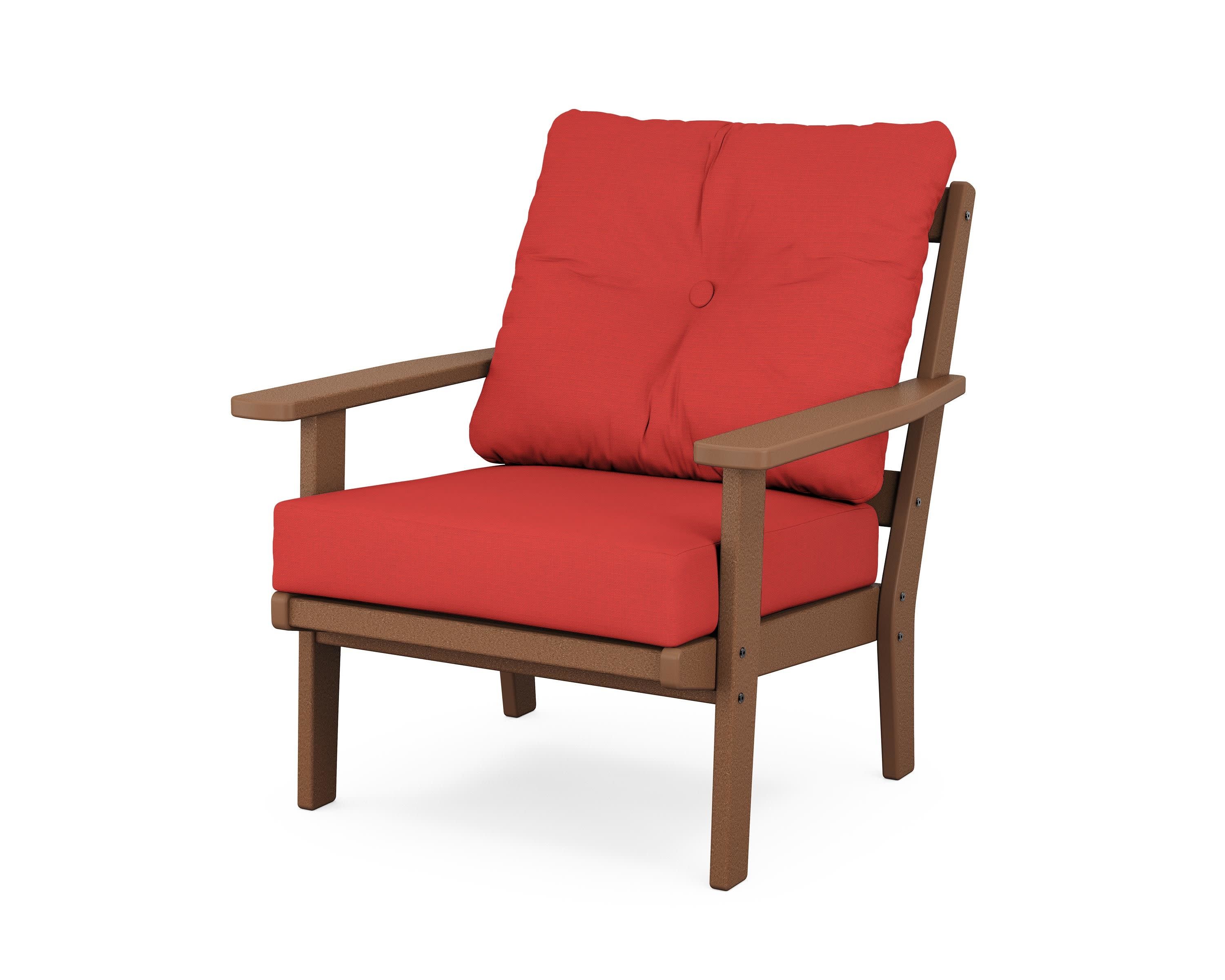 Prairie Deep Seating Chair in Teak / Crimson Linen
