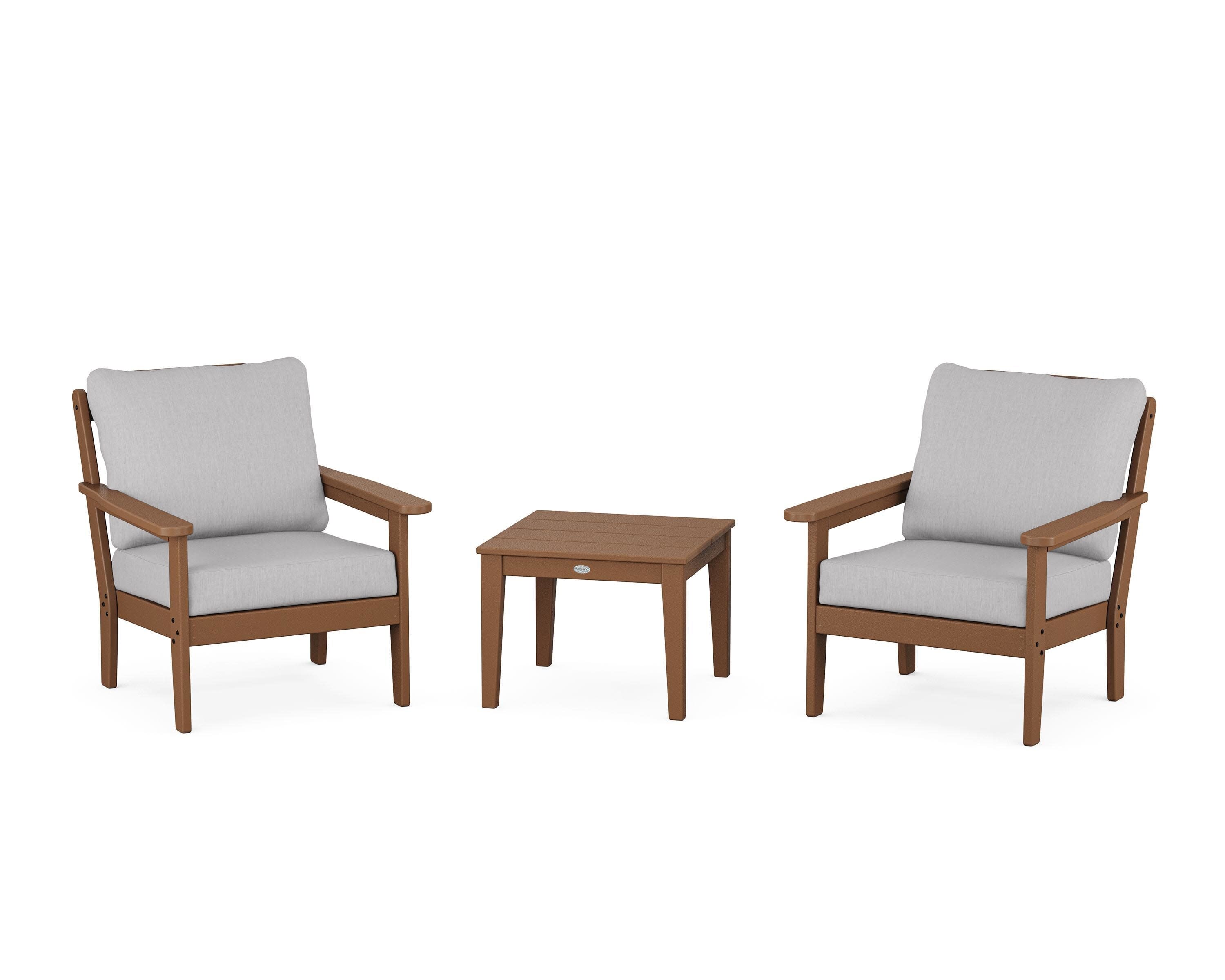 Cottage 3-Piece Deep Seating Set in Teak / Granite