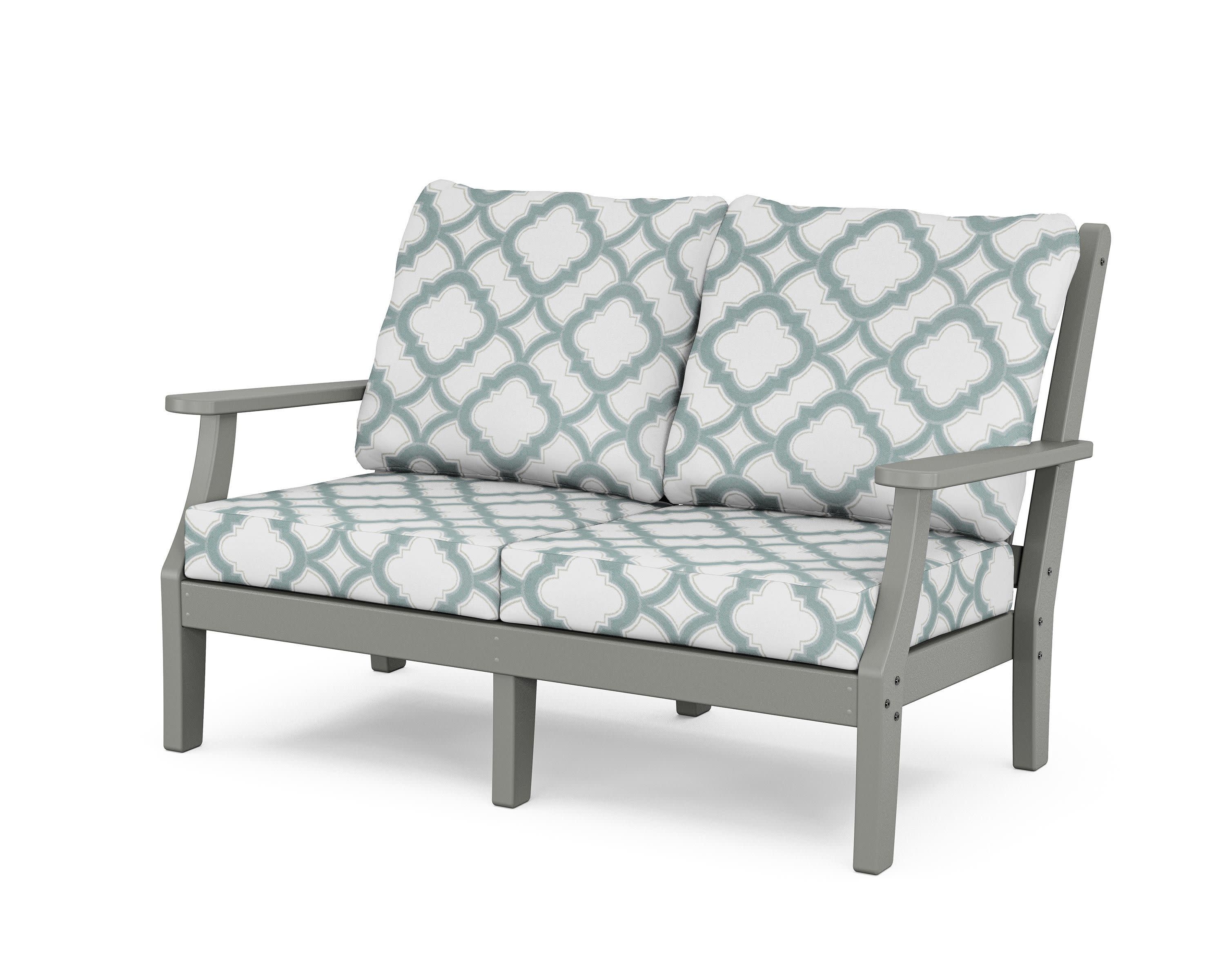 Wovendale Deep Seating Loveseat in Slate Grey / Trellis Glacier Spa