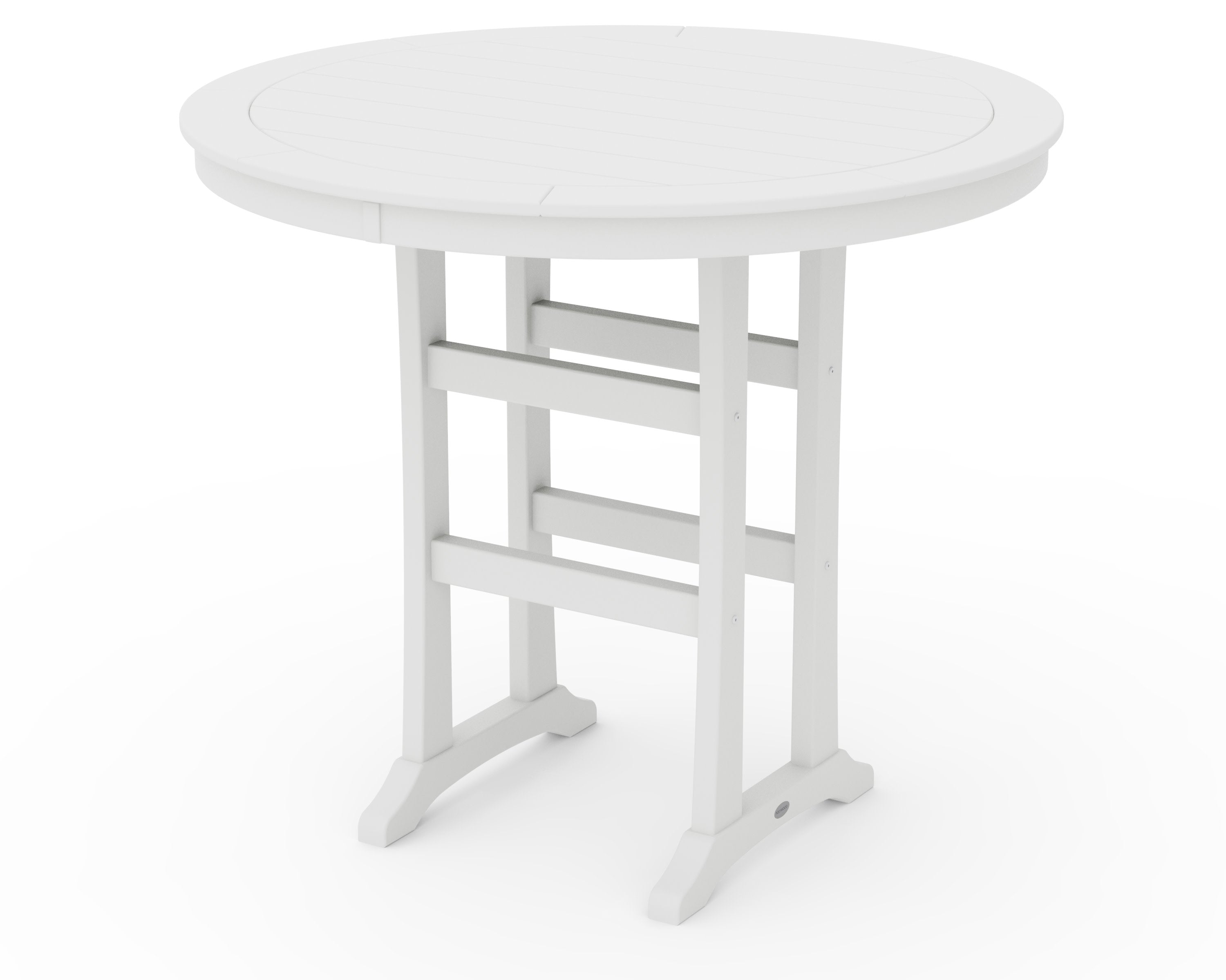 Nautical Round Bar Table w/ No Hole in White