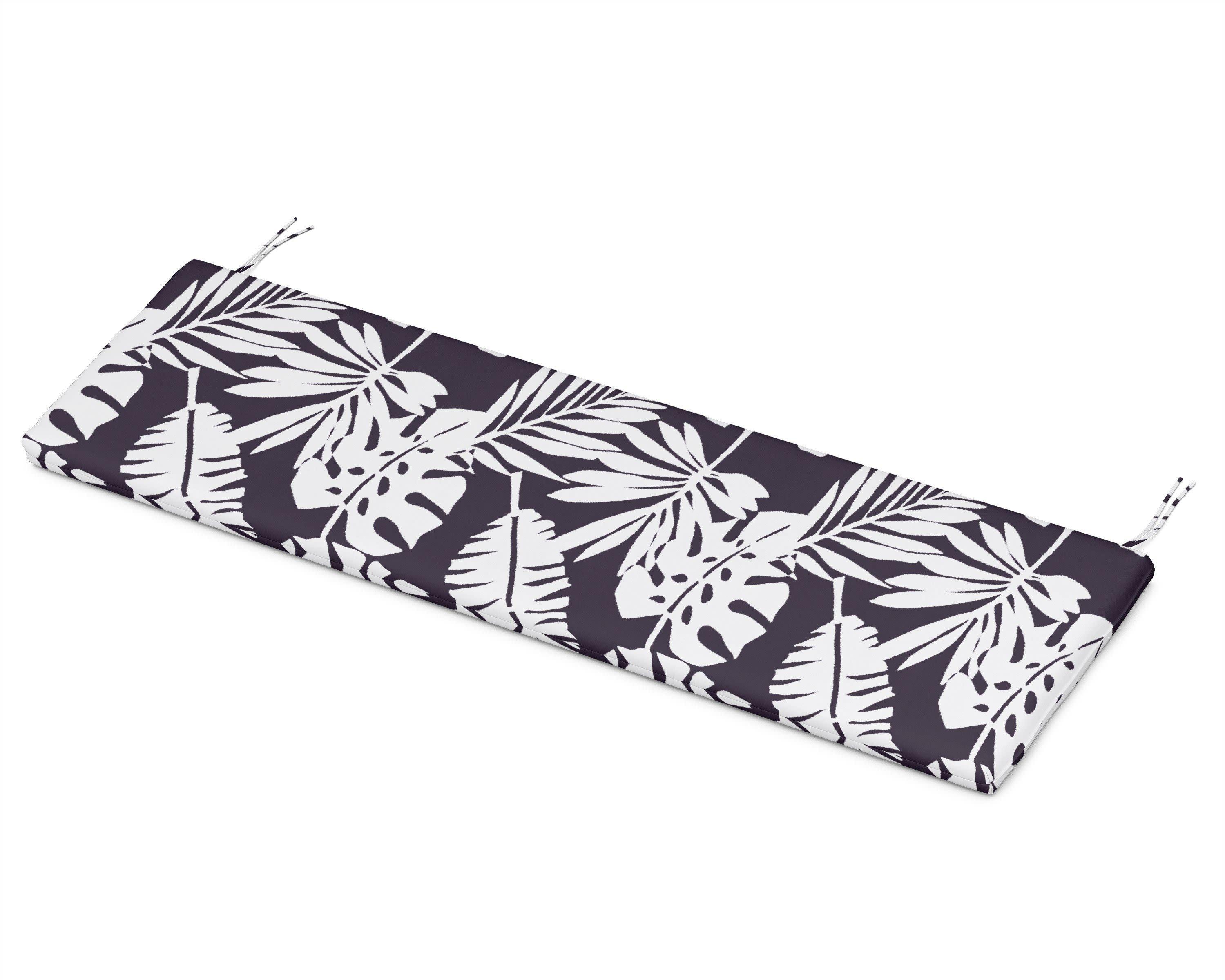 Bench Seat Cushion - 17.5"D x 55"W x 2.5"H in Leaf Navy