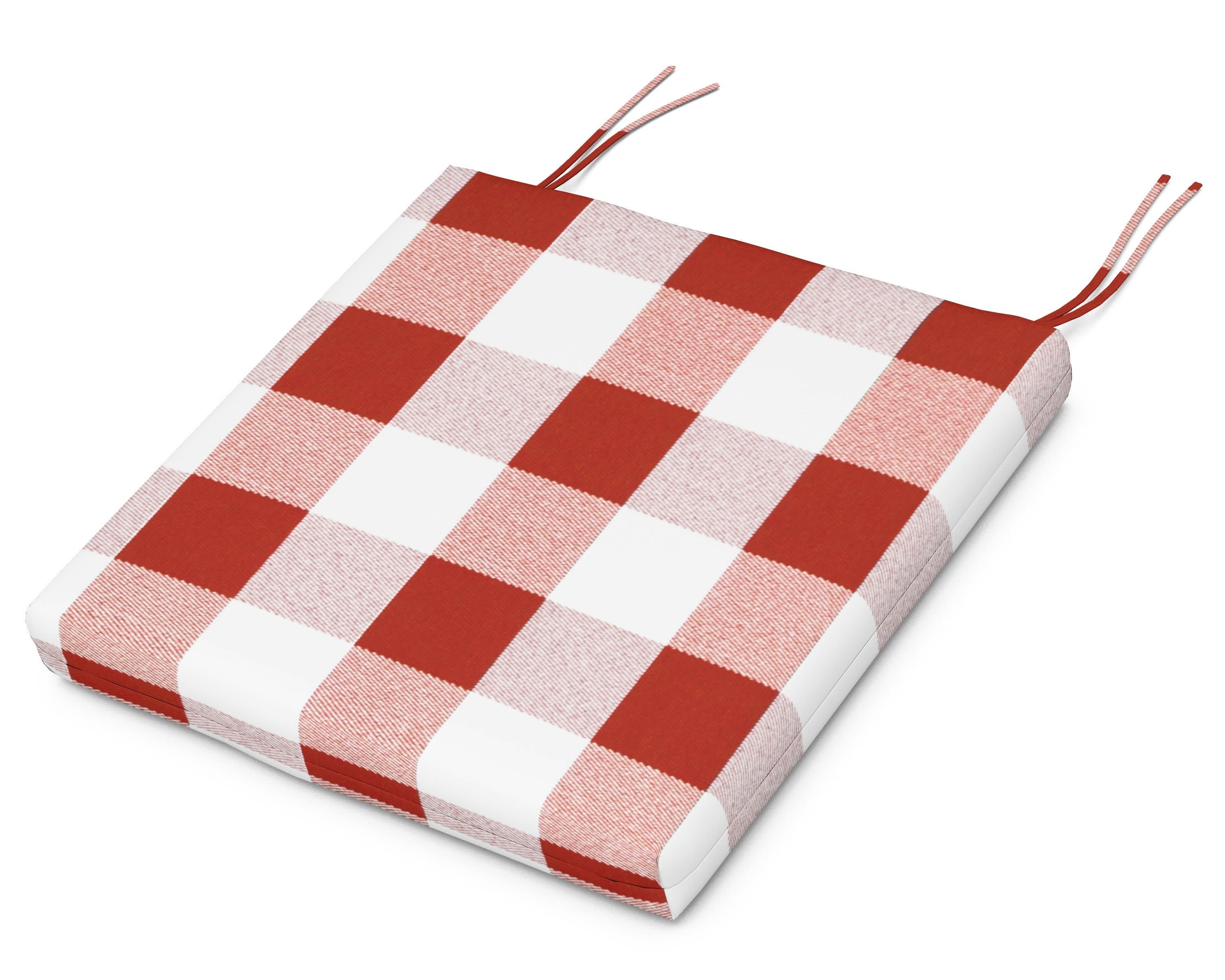 Seat Cushion 17"D x 20.75"W x 2.5"H in Buffalo Plaid Crimson