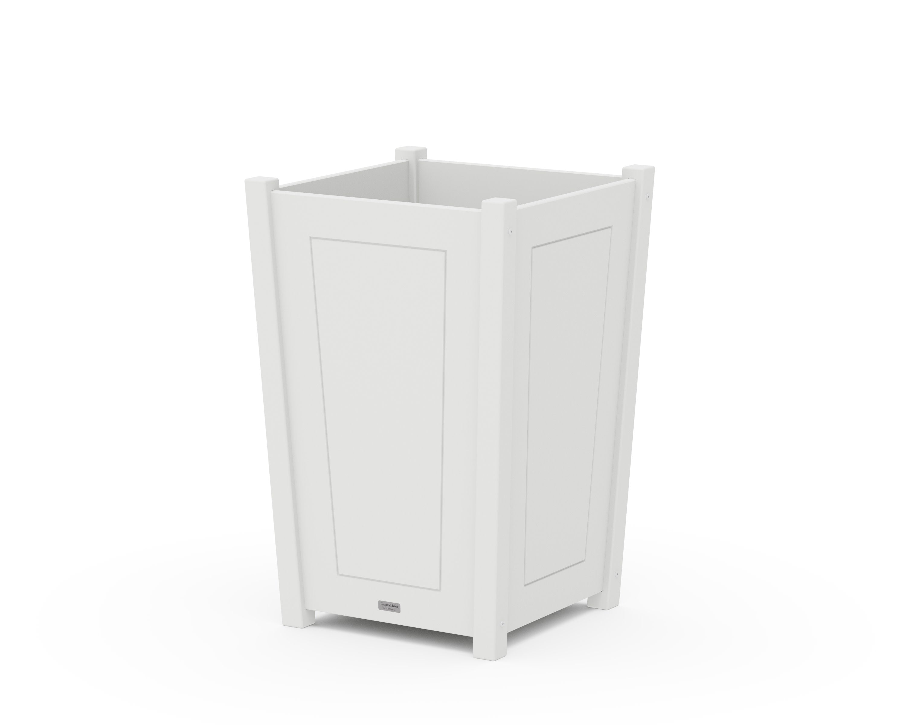 Country Living Large Tapered Square Planter Box in White