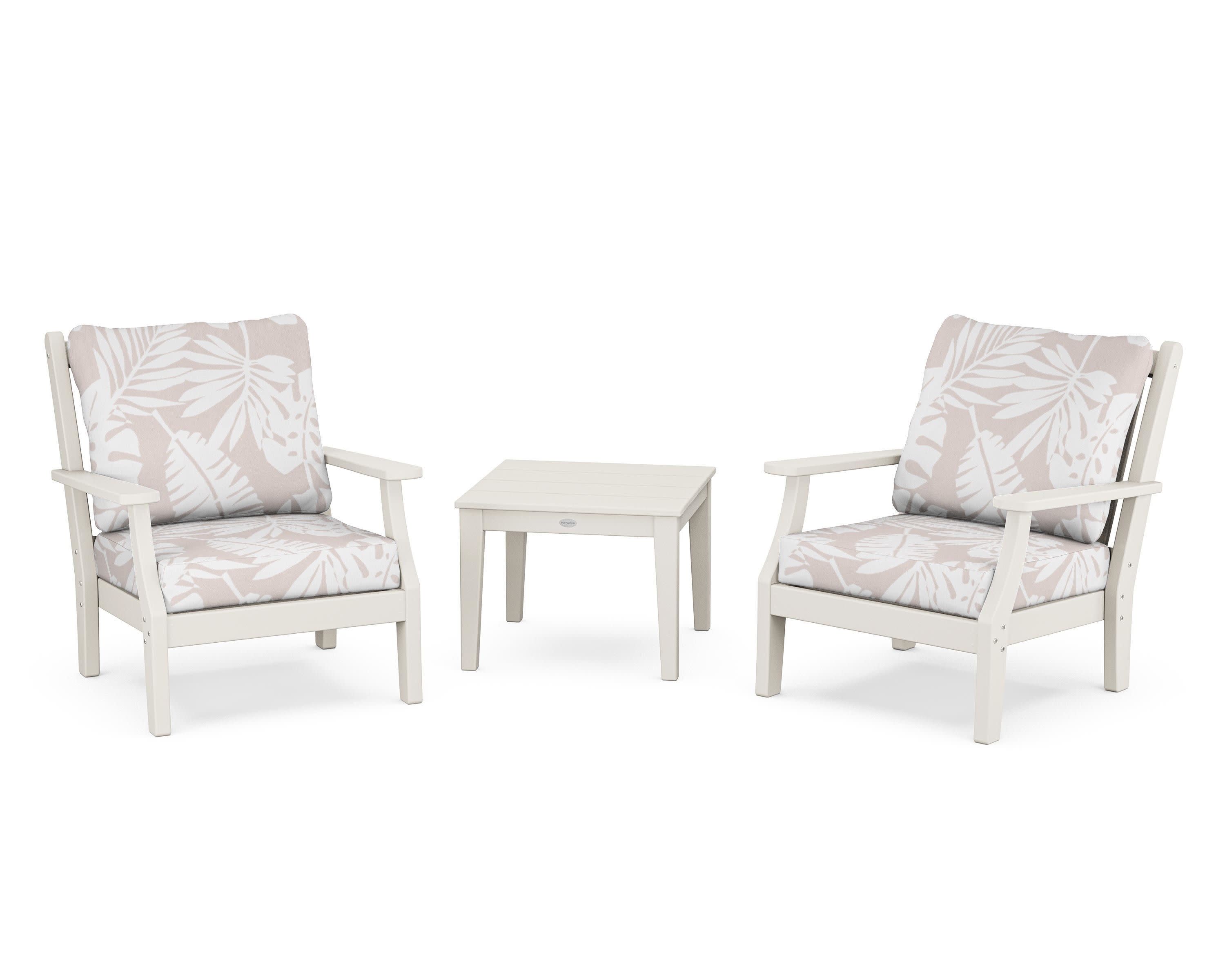 Wovendale 3-Piece Deep Seating Set in Sand / Leaf Dune Burlap