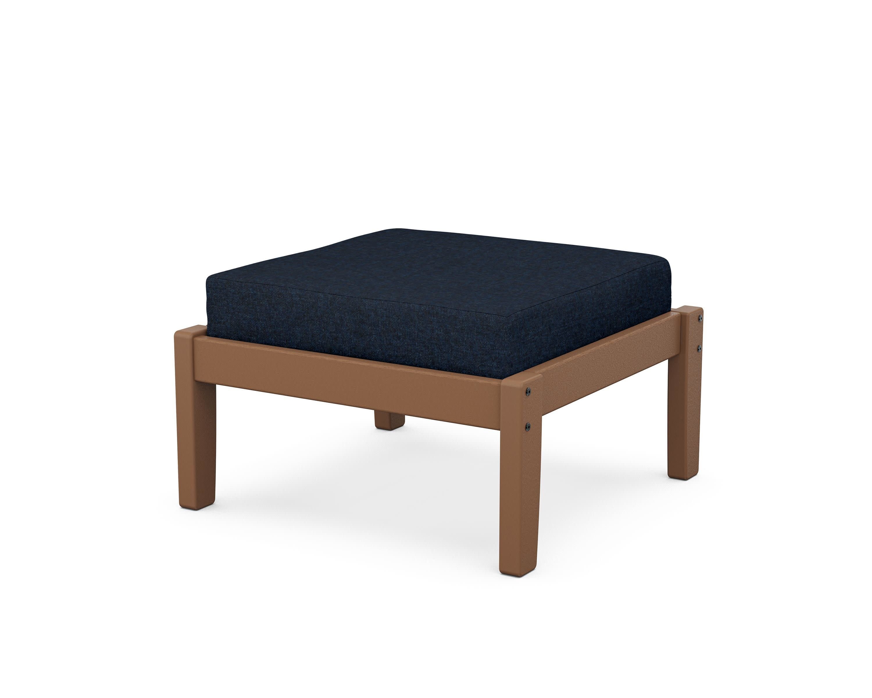 Deep Seating Ottoman in Teak / Marine Indigo