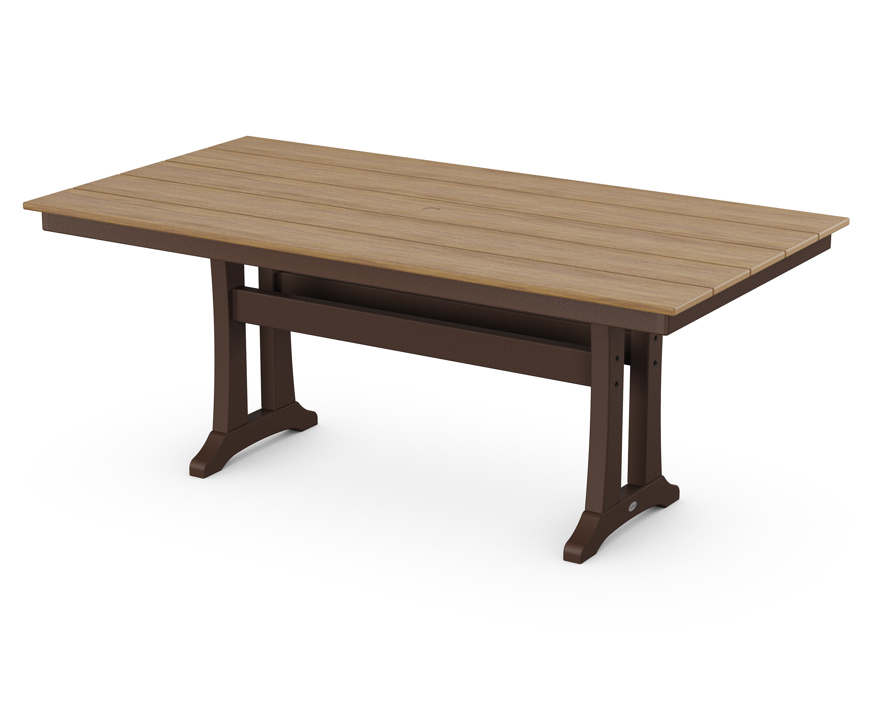 Farmhouse Trestle 37" x 72" Dining Table in Mahogany / Natural
