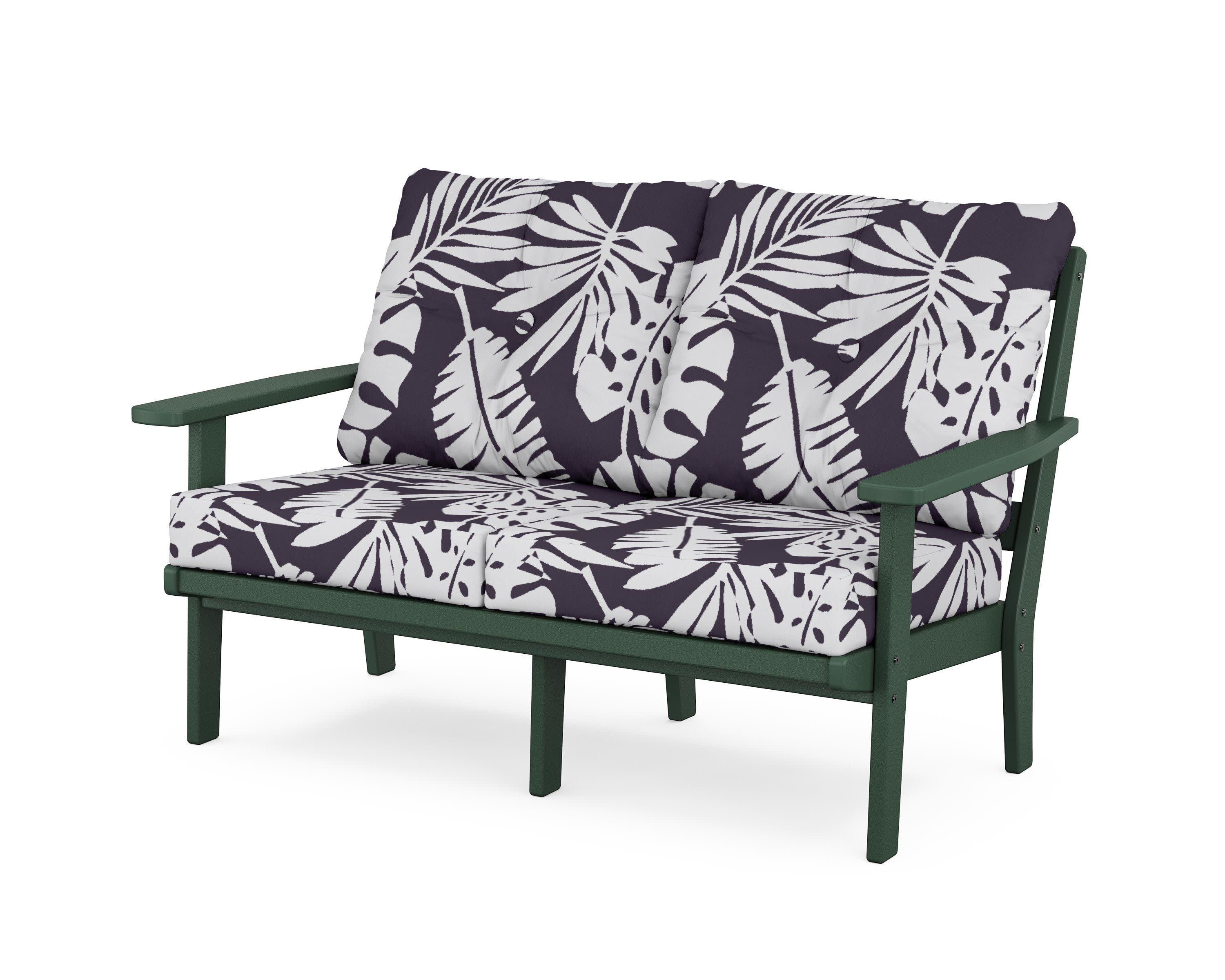 Prairie Deep SeatingLoveseat in Green / Leaf Navy