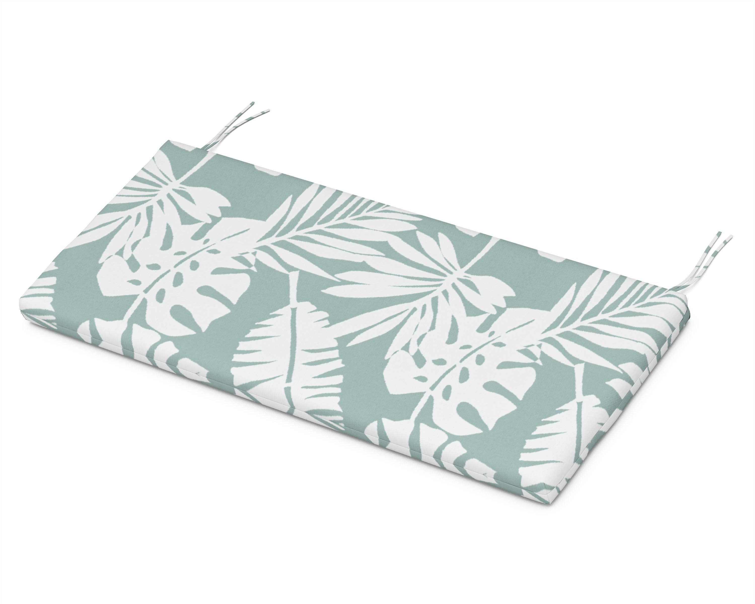 Bench Seat Cushion - 18.5"D x 43.5"W x 2.5"H in Leaf Glacier Spa