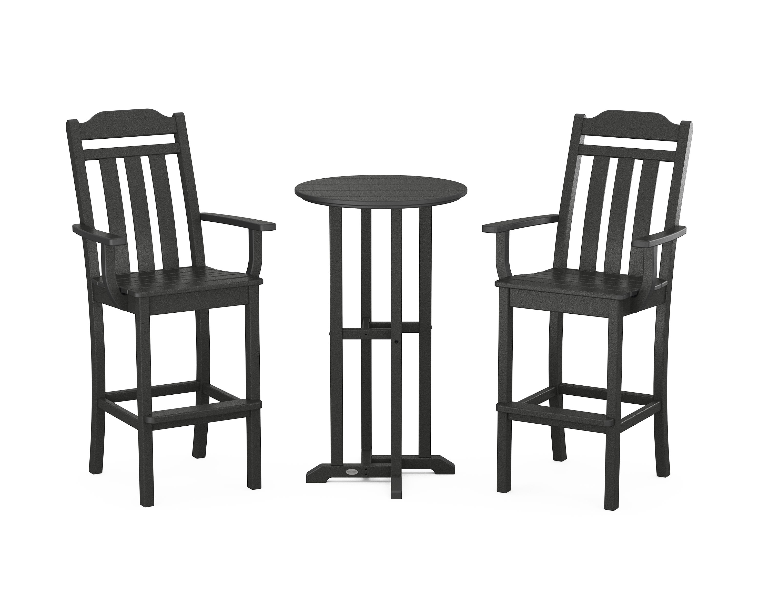 Cottage 3-Piece Farmhouse Bar Set in Black