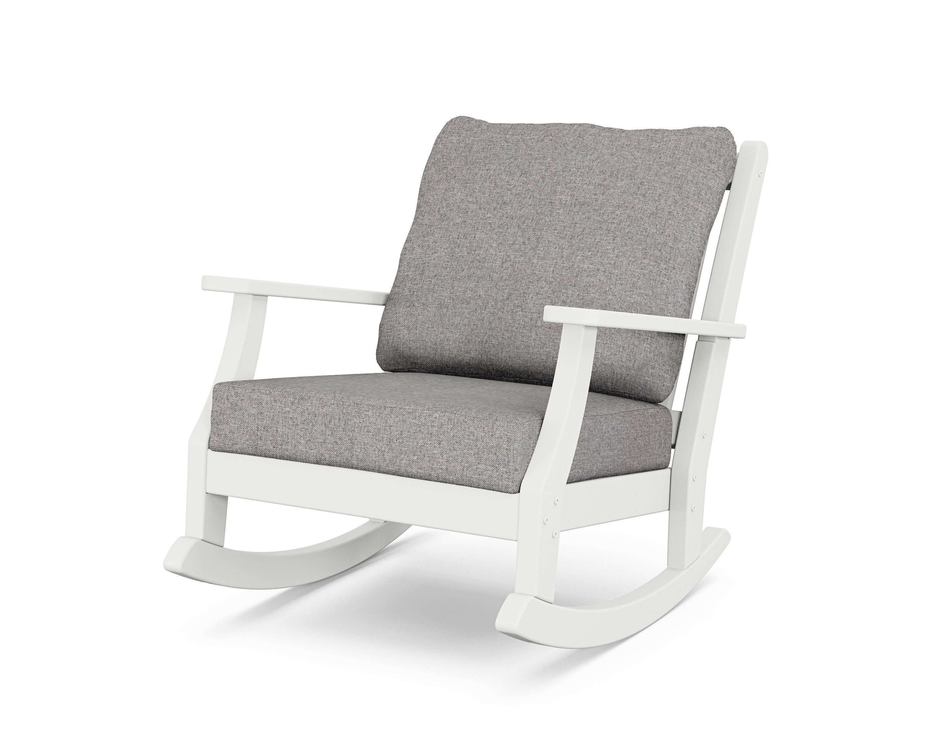 Wovendale Deep Seating Rocking Chair in White / Grey Mist
