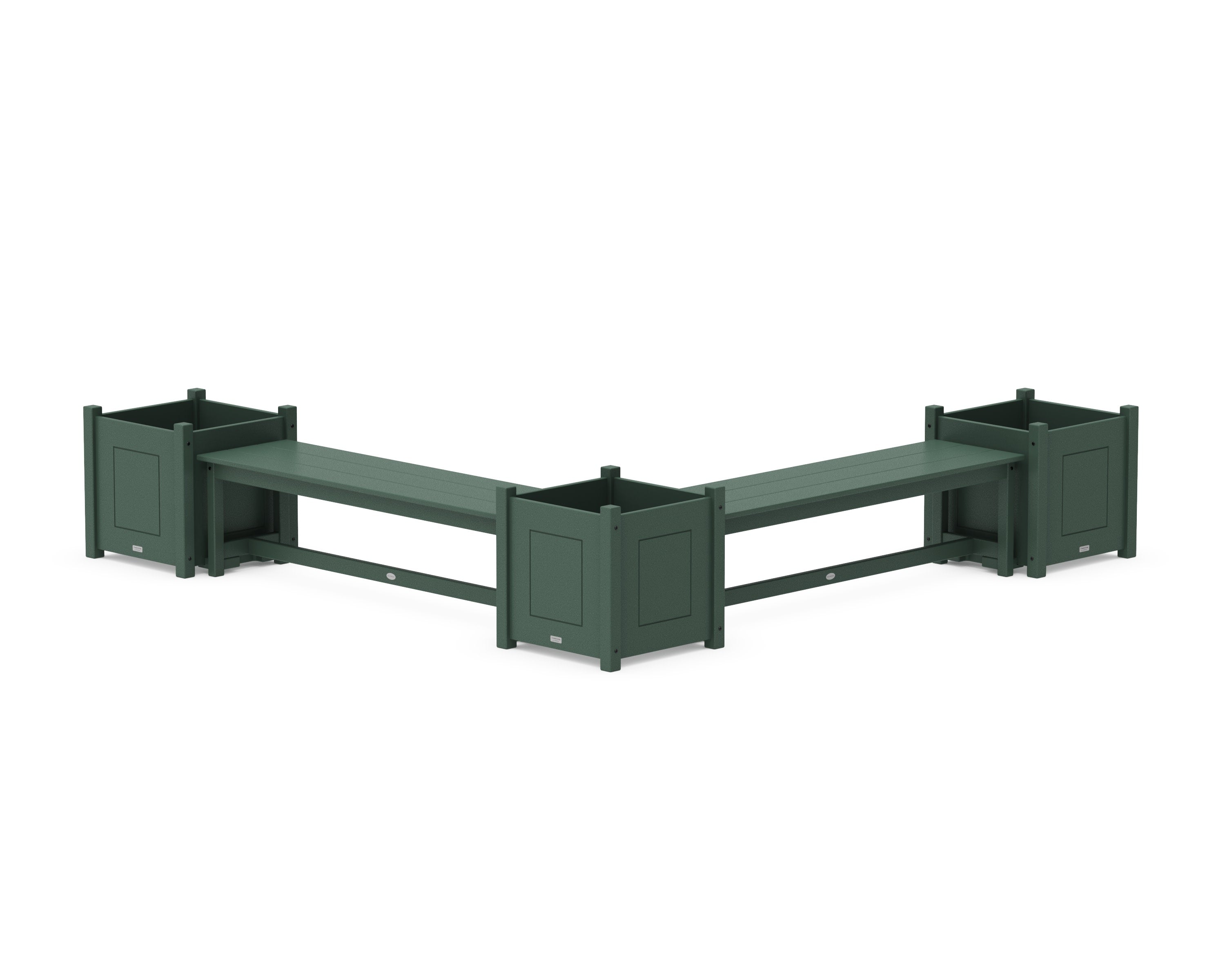 60" Country Living L- Shaped Planter Bench Corner Set - Large in Green