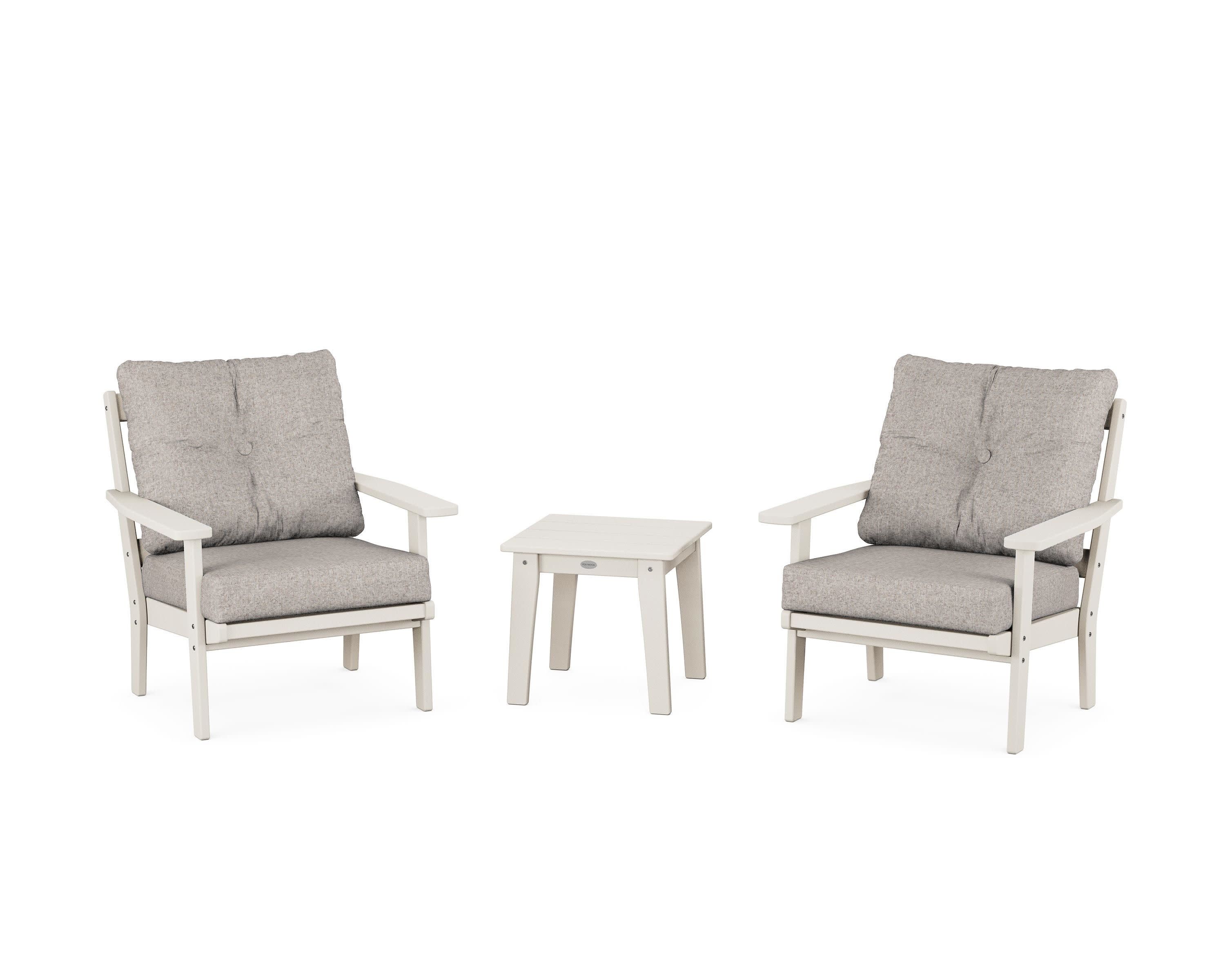 Prairie 3-Piece Deep Seating Set in Sand / Weathered Tweed