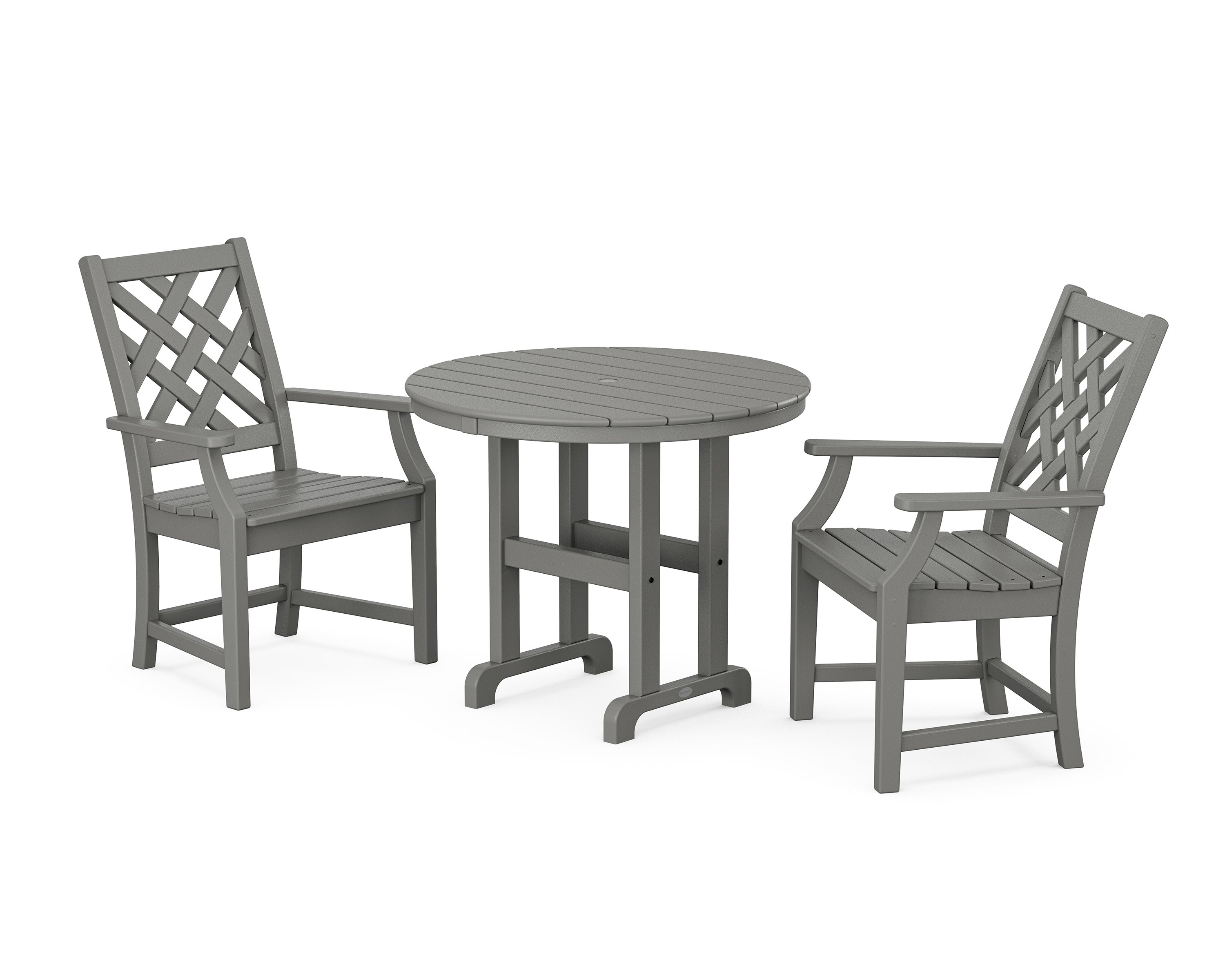 Wovendale 3-Piece Farmhouse Dining Set in Slate Grey