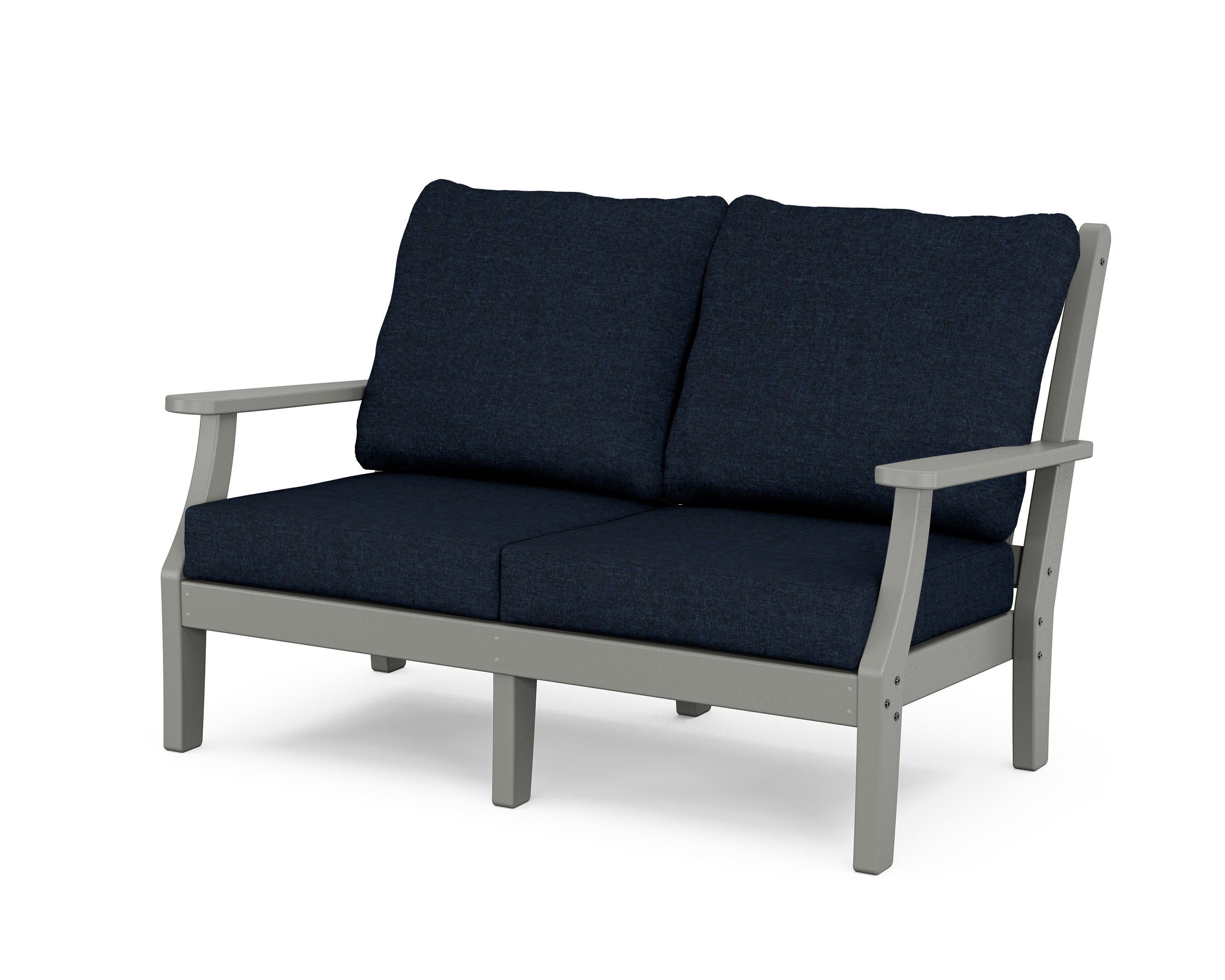 Wovendale Deep Seating Loveseat in Slate Grey / Marine Indigo