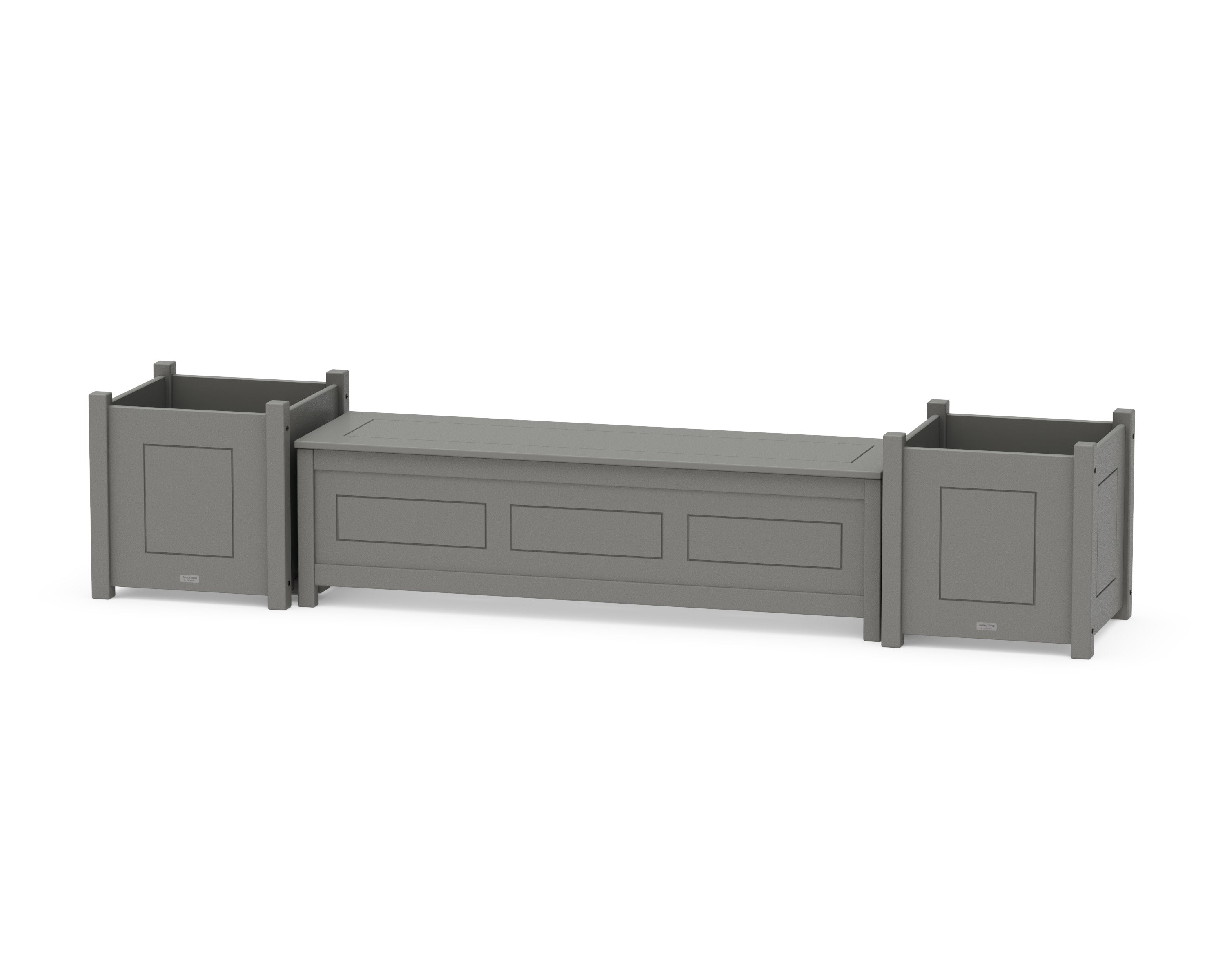 60" Country Living Straight Planter Storage Bench Set- Large