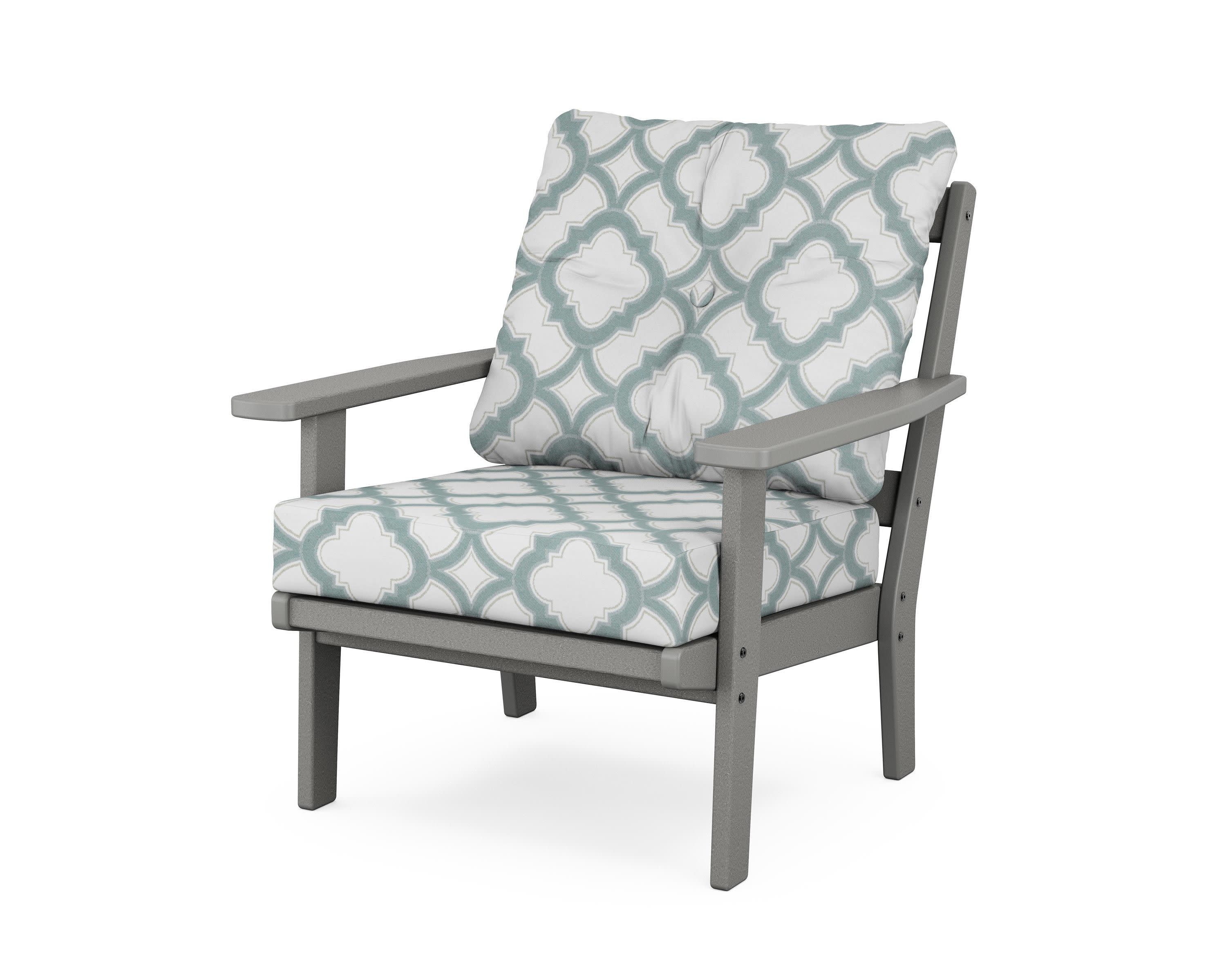 Prairie Deep Seating Chair in Slate Grey / Trellis Glacier Spa
