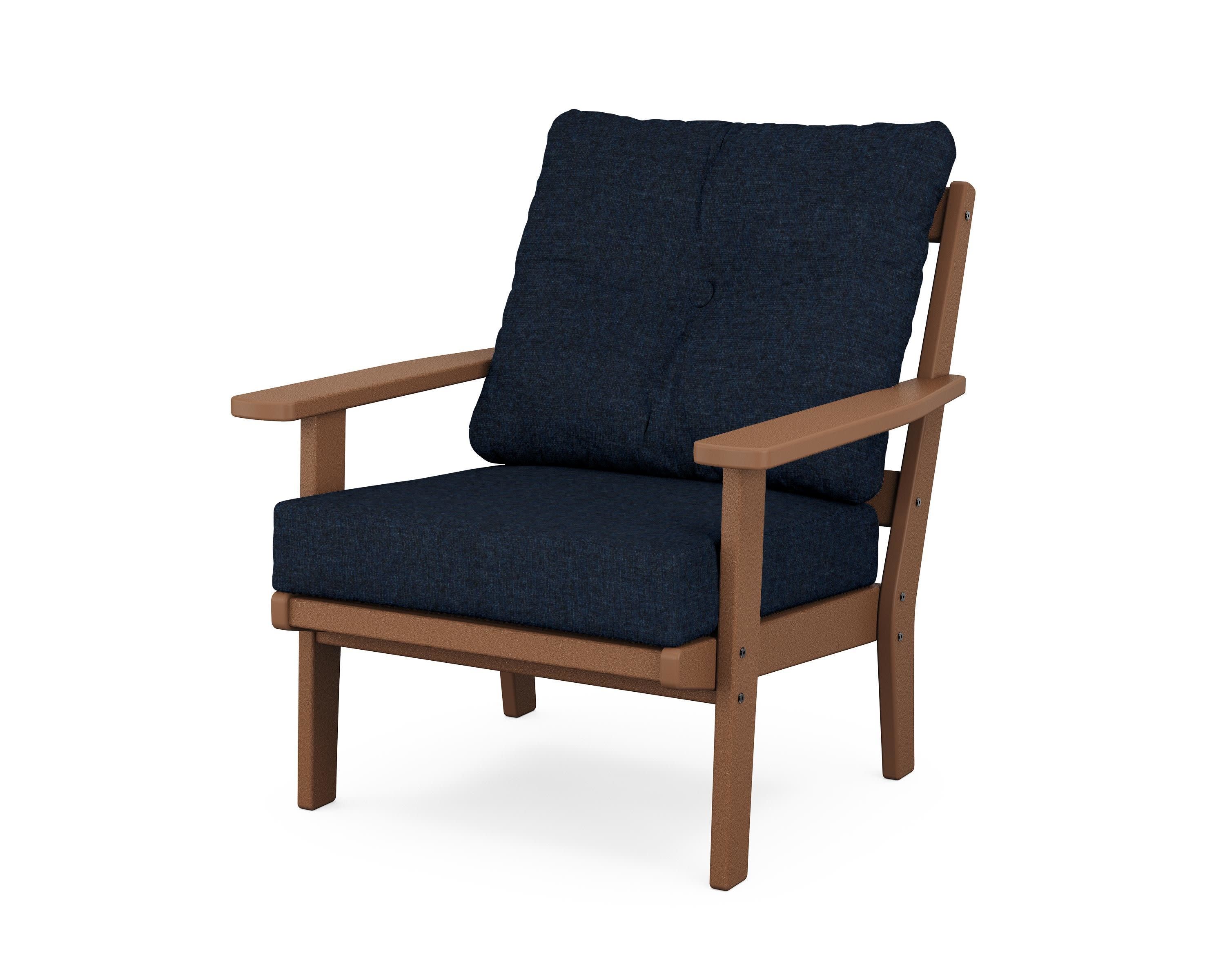 Prairie Deep Seating Chair in Teak / Marine Indigo