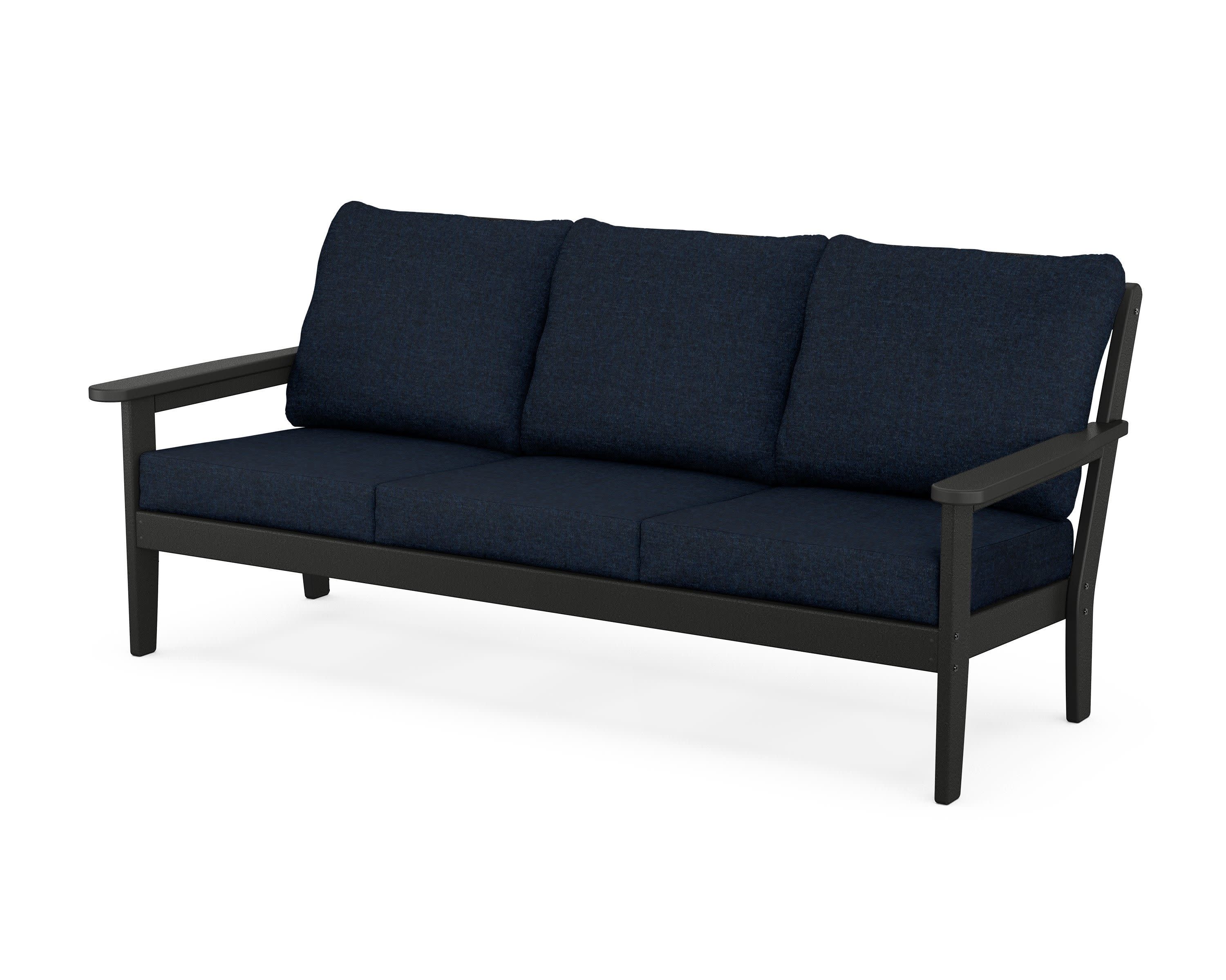 Cottage Deep Seating Sofa in Black / Marine Indigo