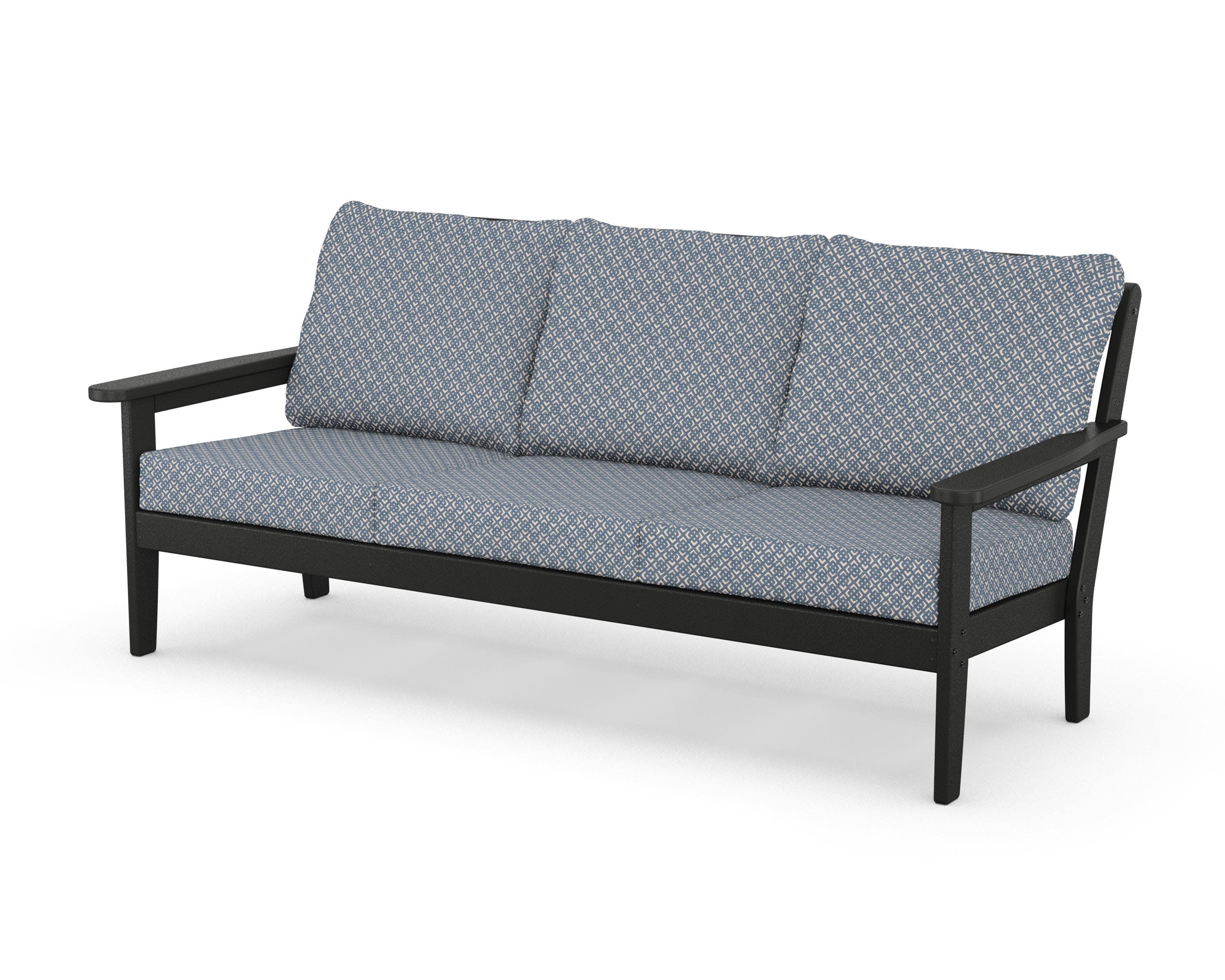 Cottage Deep Seating Sofa in Black / Hopscotch