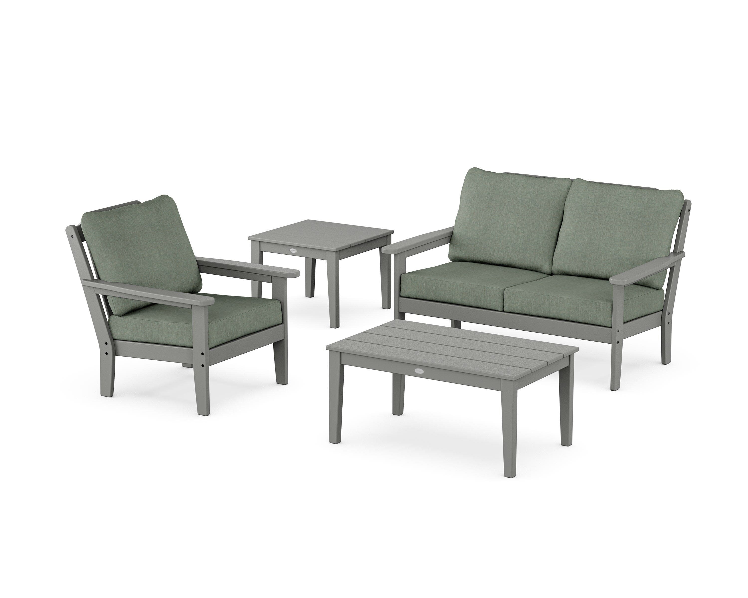 Wovendale 4-Piece Deep Seating Set in Slate Grey / Cast Sage