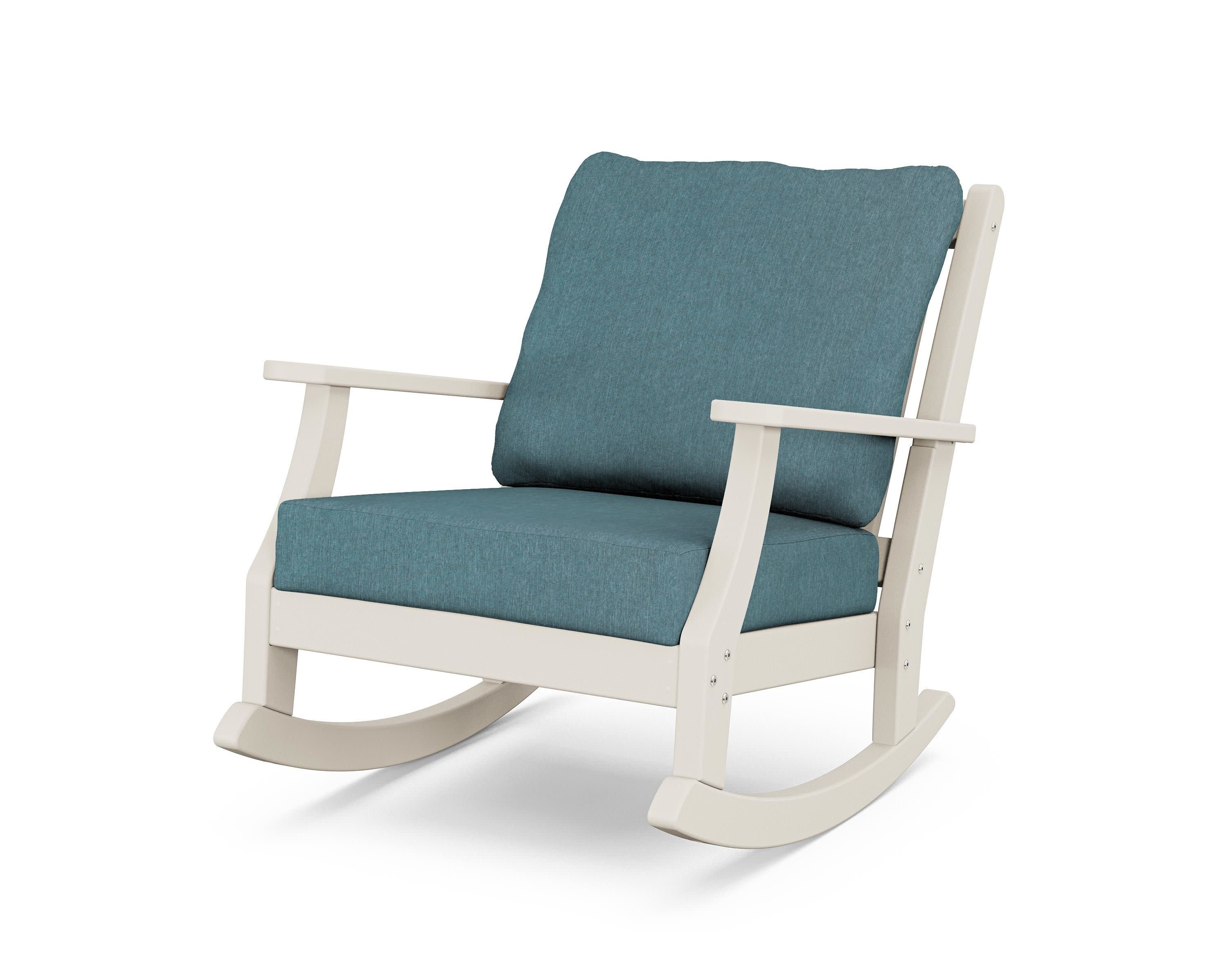Wovendale Deep Seating Rocking Chair in Sand / Ocean Teal