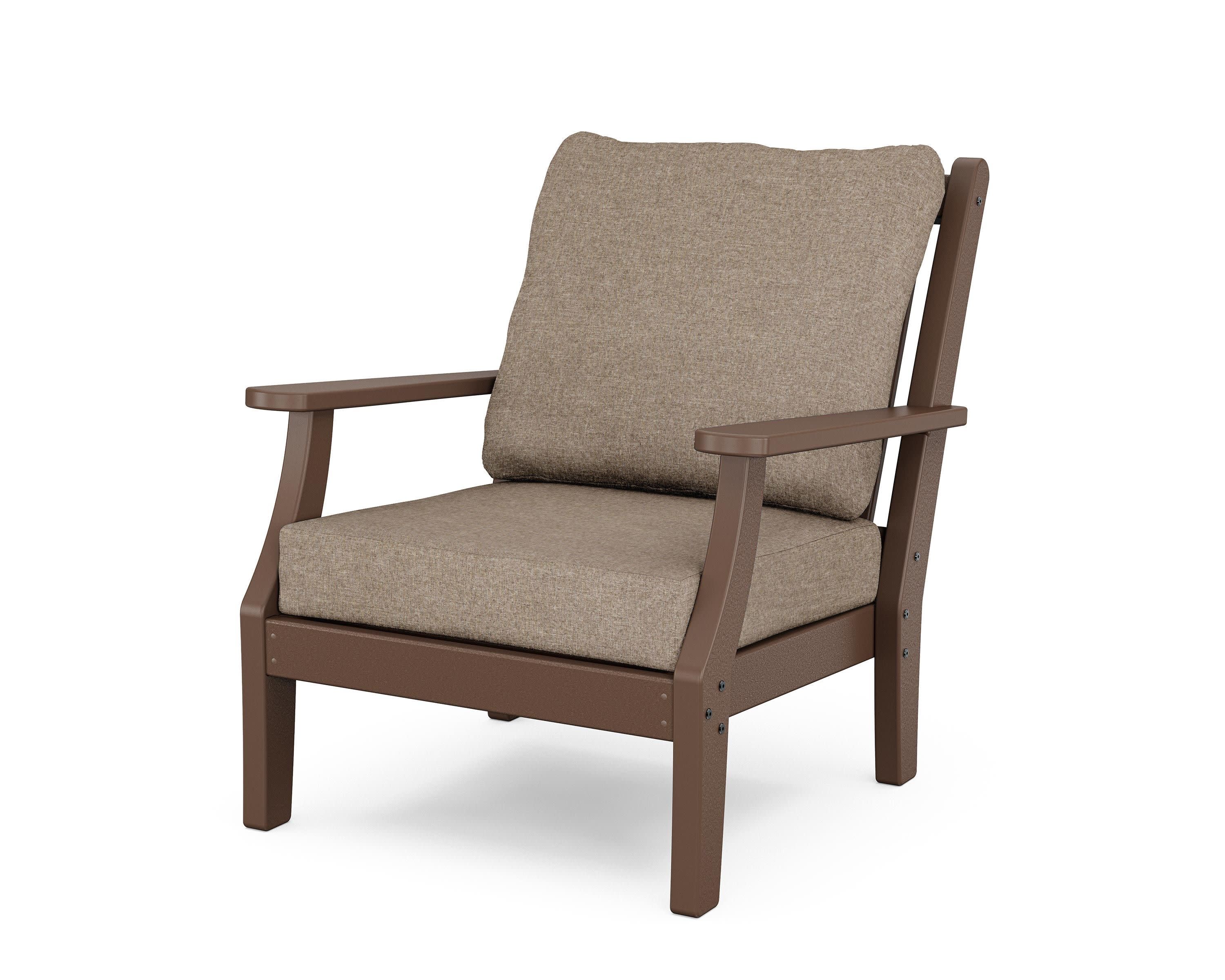 Wovendale Deep Seating Chair in Mahogany / Spiced Burlap