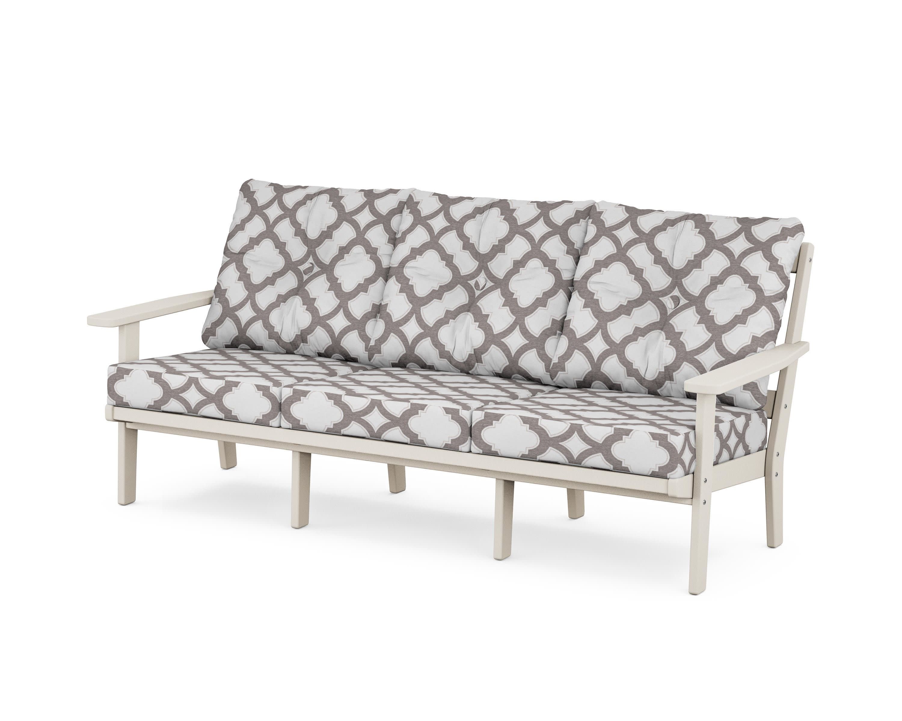PrairieDeep Seating Sofa in Sand / Trellis Grey Mist