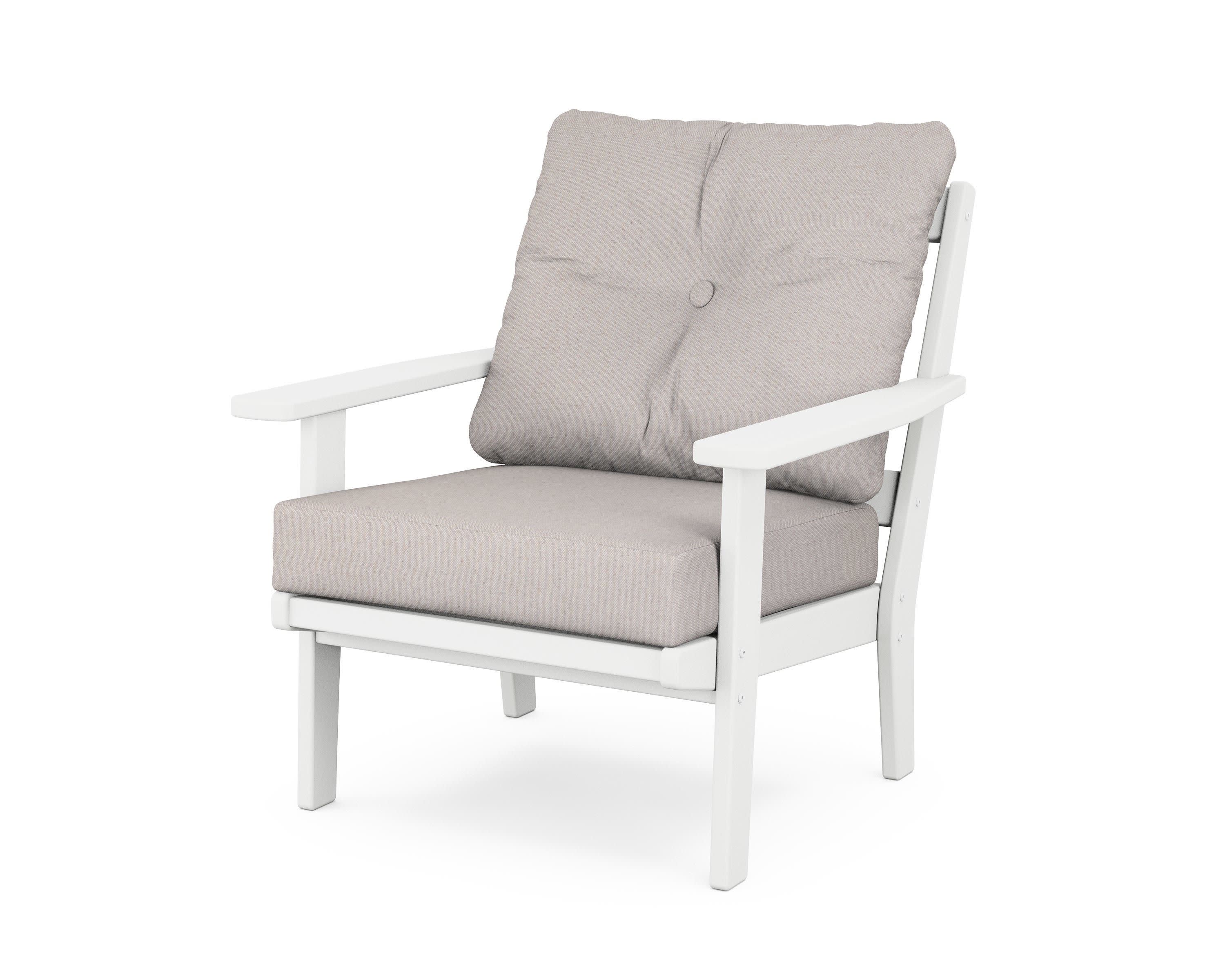 Prairie Deep Seating Chair in White / Dune Burlap