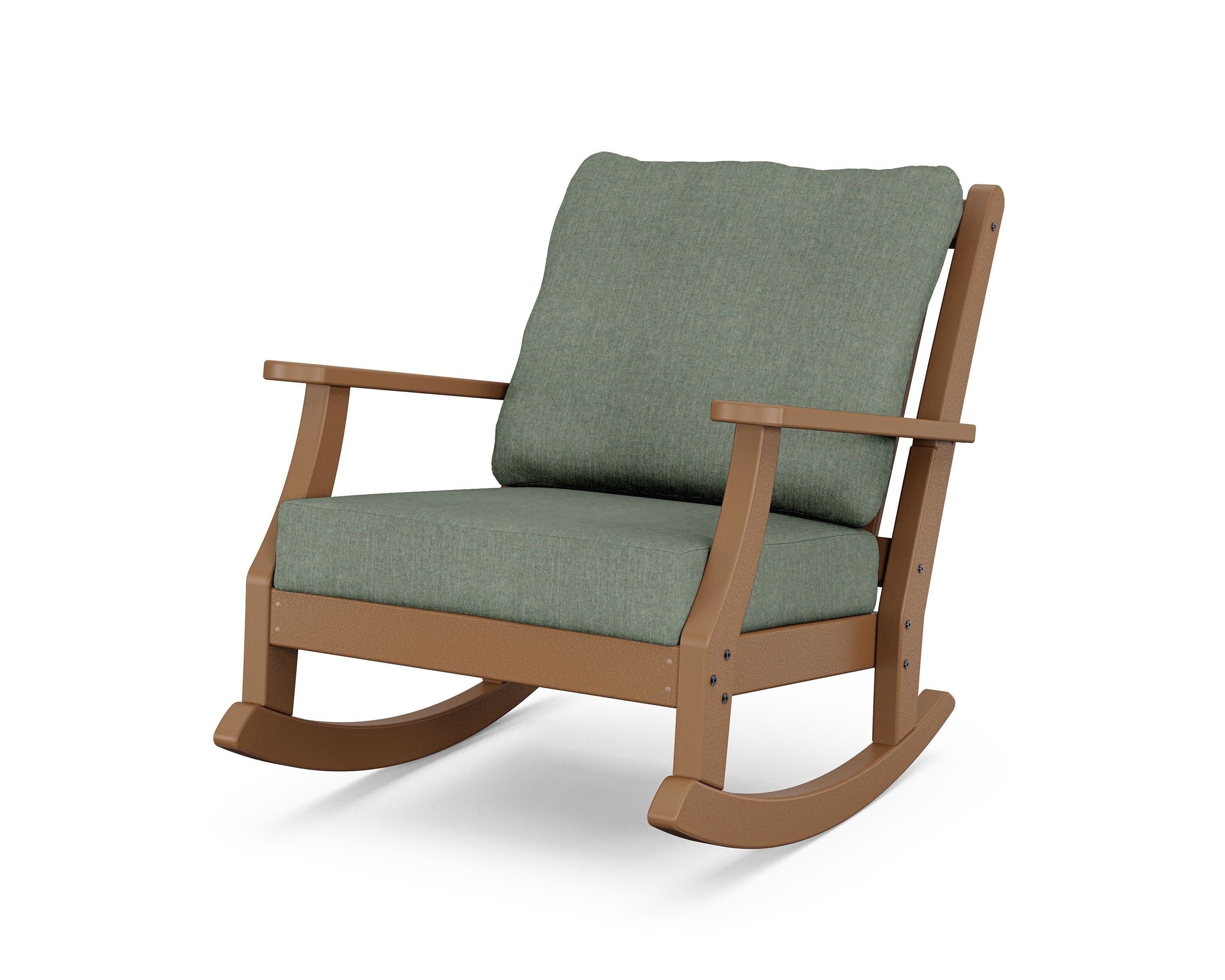 Wovendale Deep Seating Rocking Chair in Teak / Cast Sage