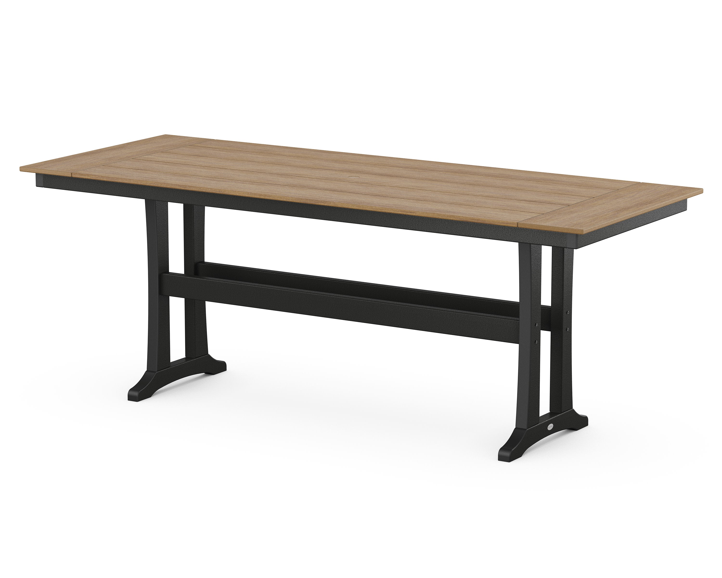 Farmhouse Trestle 38" x 96" Counter Table in Black / Natural