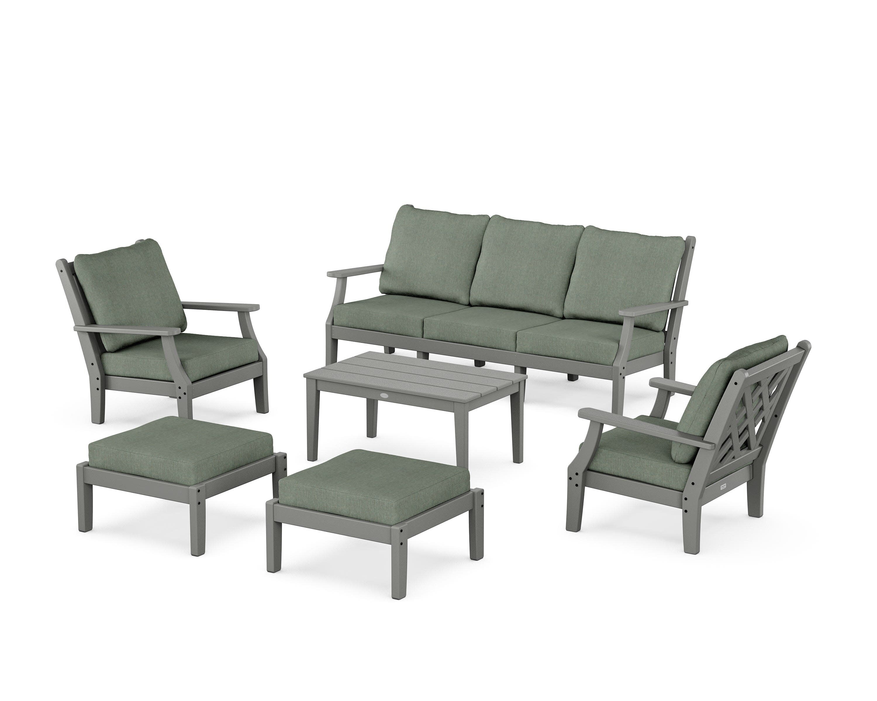 Wovendale 6-Piece Lounge Sofa Set in Slate Grey / Cast Sage