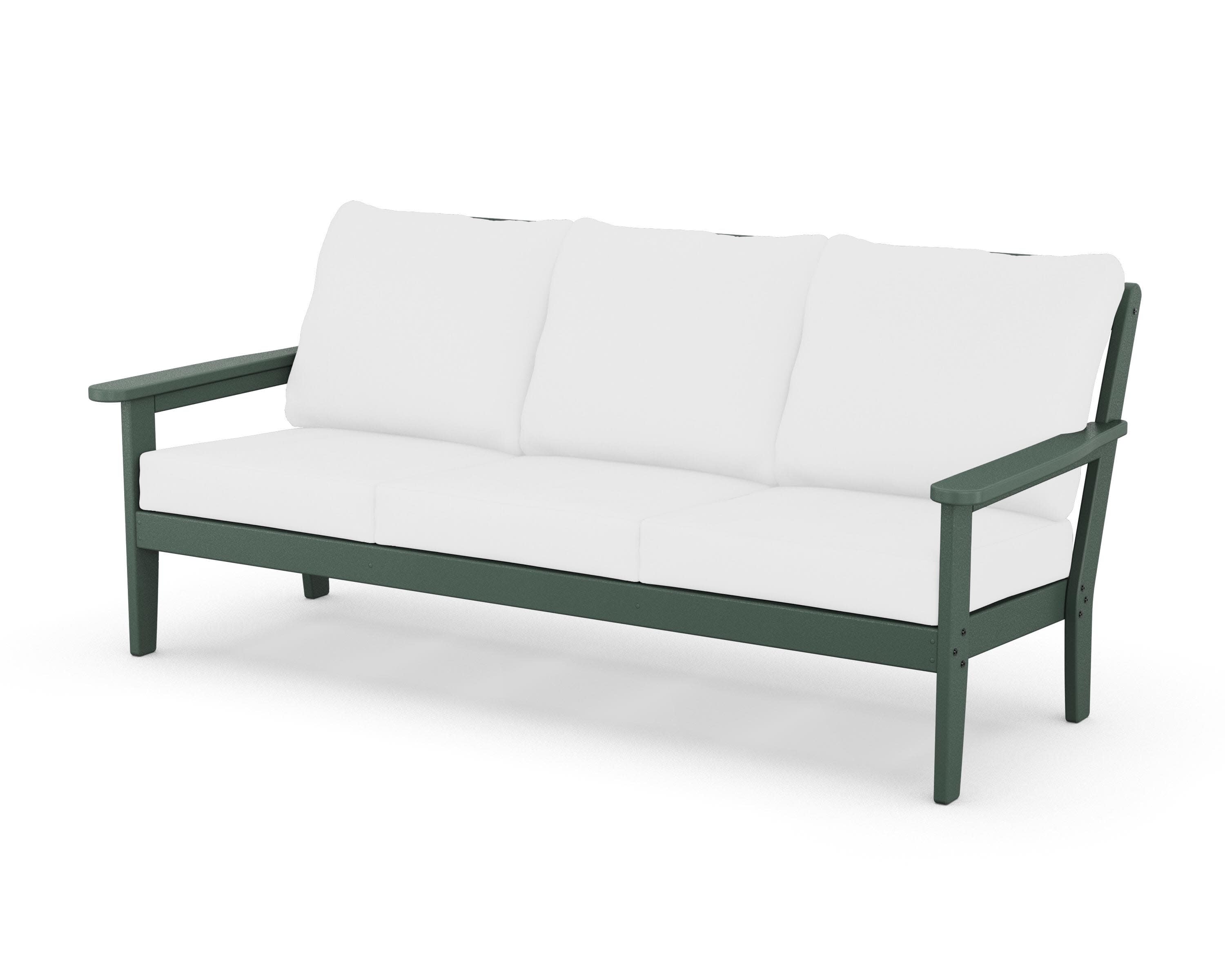 Cottage Deep Seating Sofa in Green / Natural
