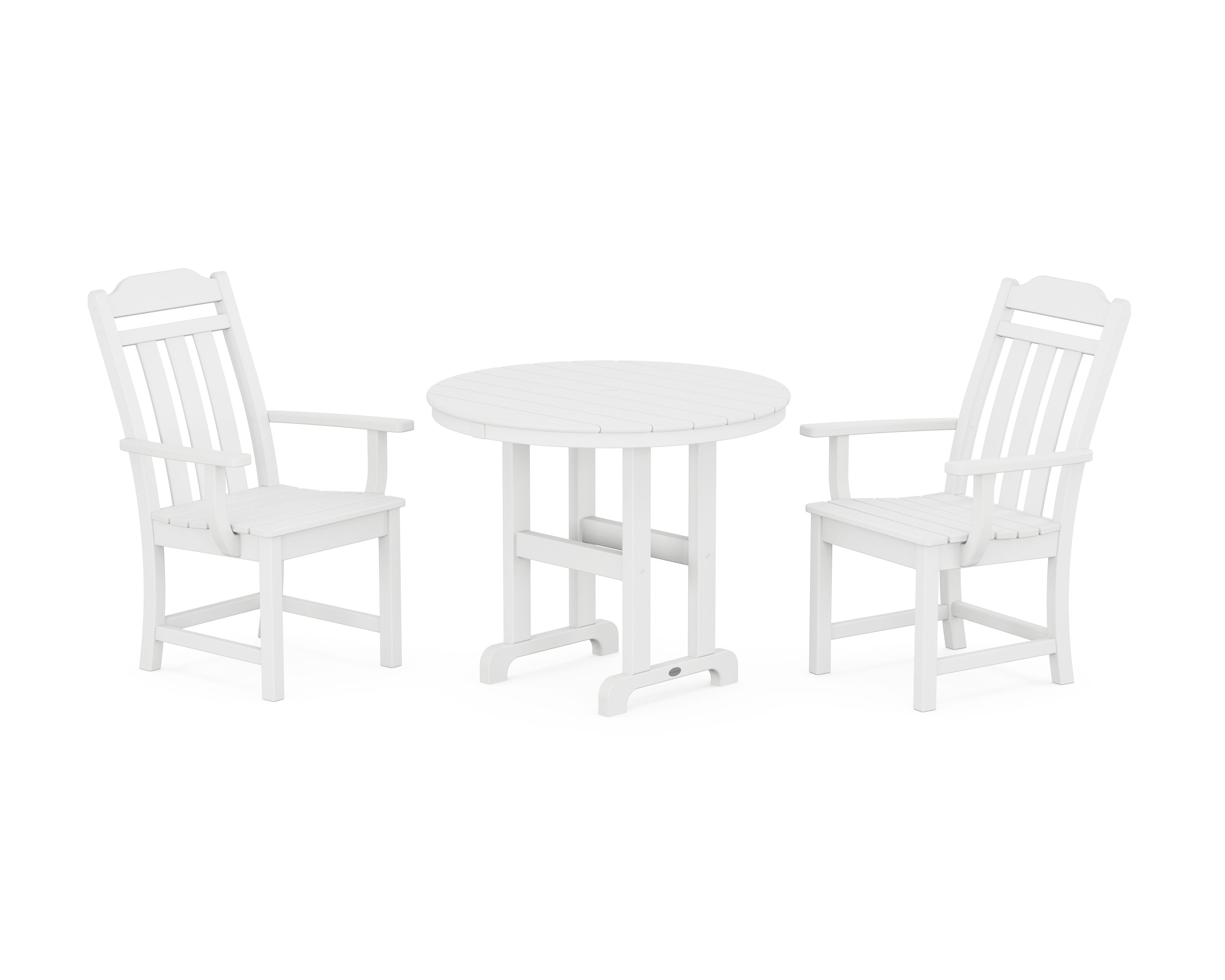 Cottage 3-Piece Farmhouse Dining Set in White