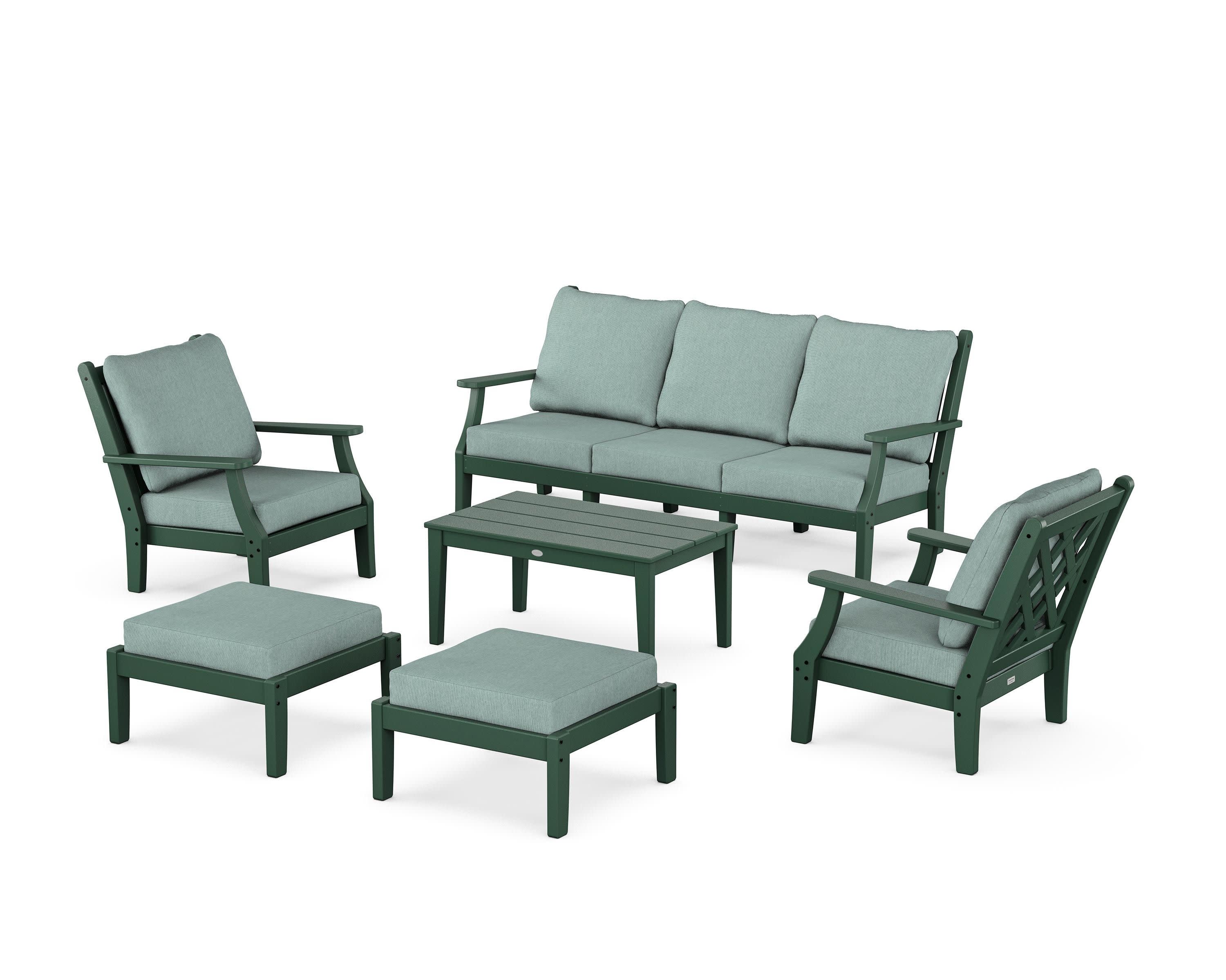 Wovendale 6-Piece Lounge Sofa Set in Green / Glacier Spa
