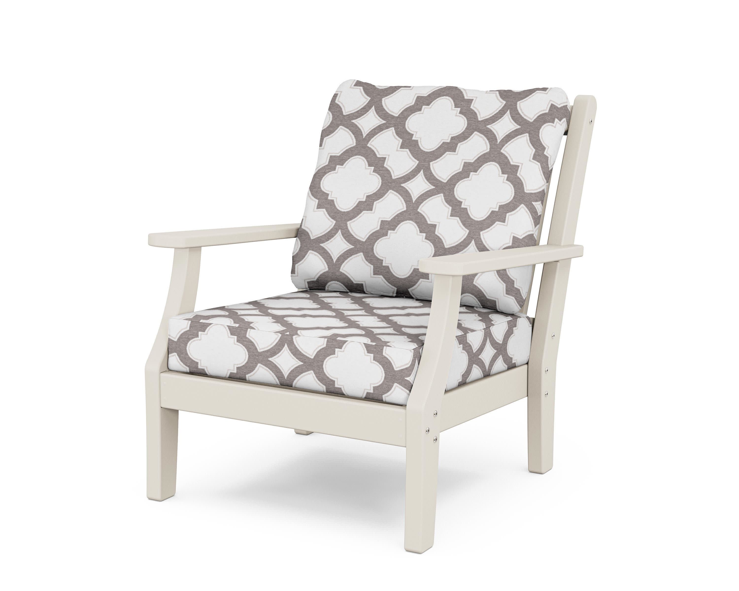 Wovendale Deep Seating Chair in Sand / Trellis Grey Mist