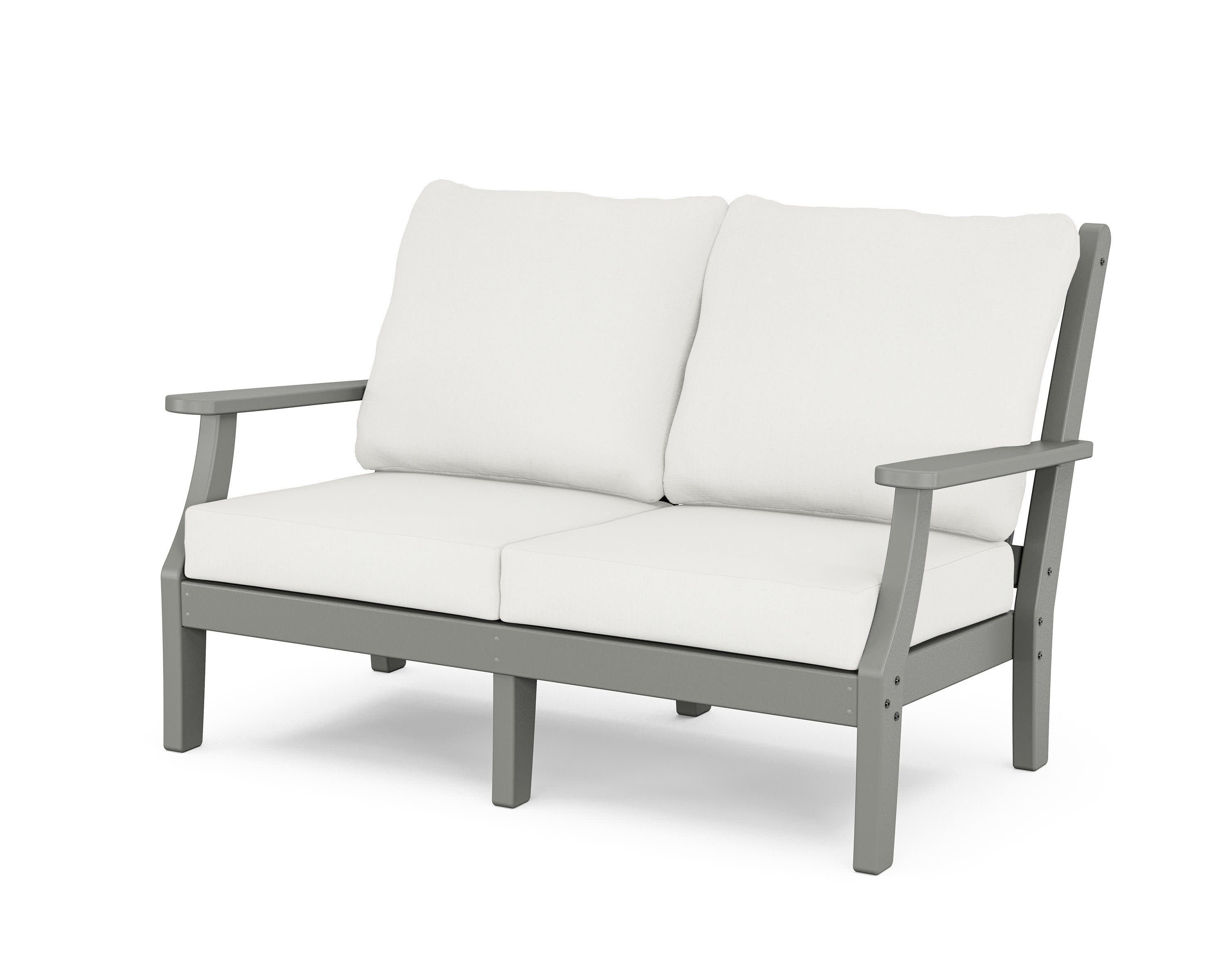 Wovendale Deep Seating Loveseat in Slate Grey / Natural Linen